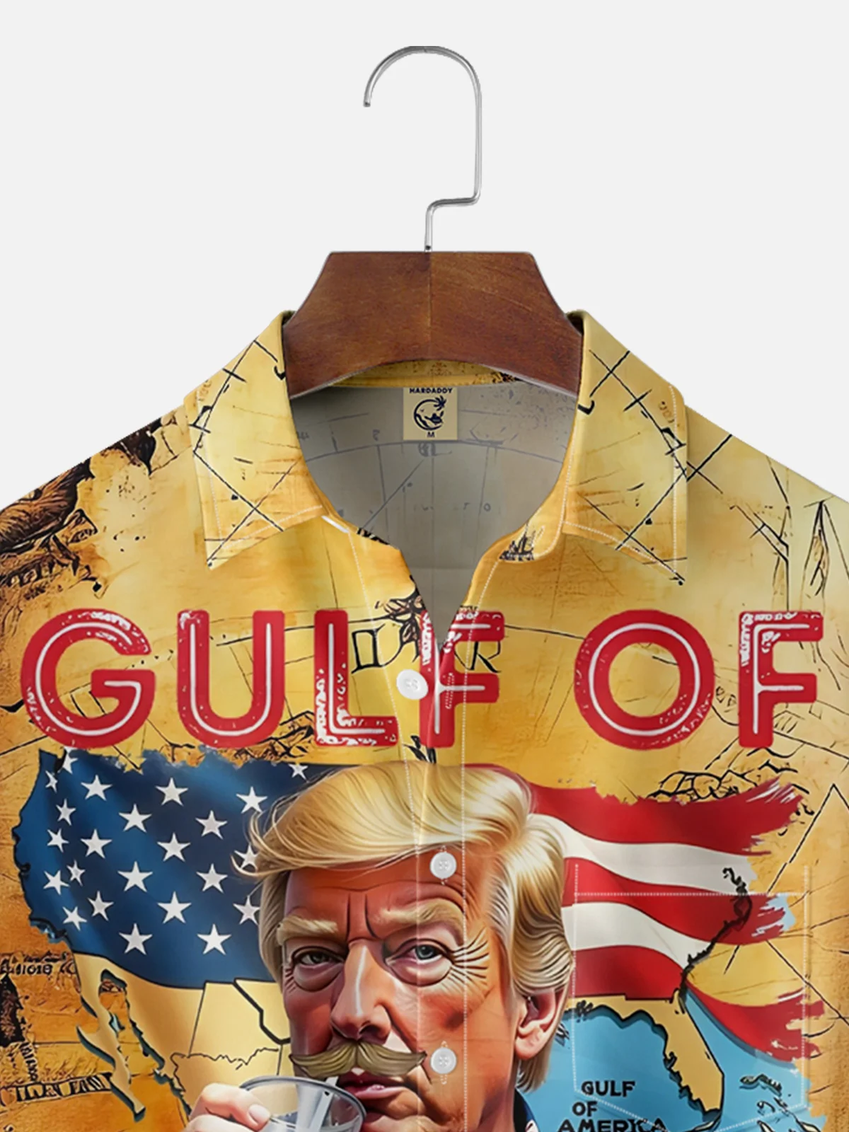 Moisture Wicking Gulf Of American Trump Chest Pocket Hawaiian Shirt