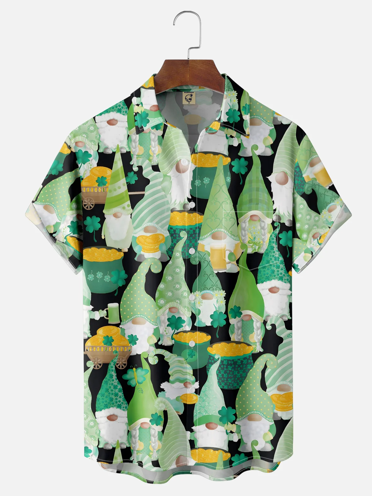 Moisture-wicking St Patricks Day Gnomes Chest Pocket Casual Shirt