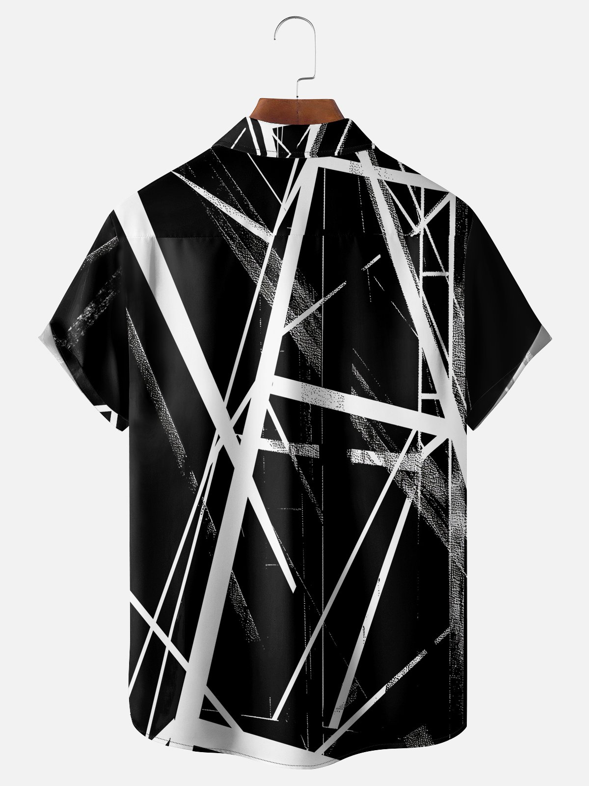 Moisture-wicking Abstract Art Texture Chest Pocket Hawaiian Shirt