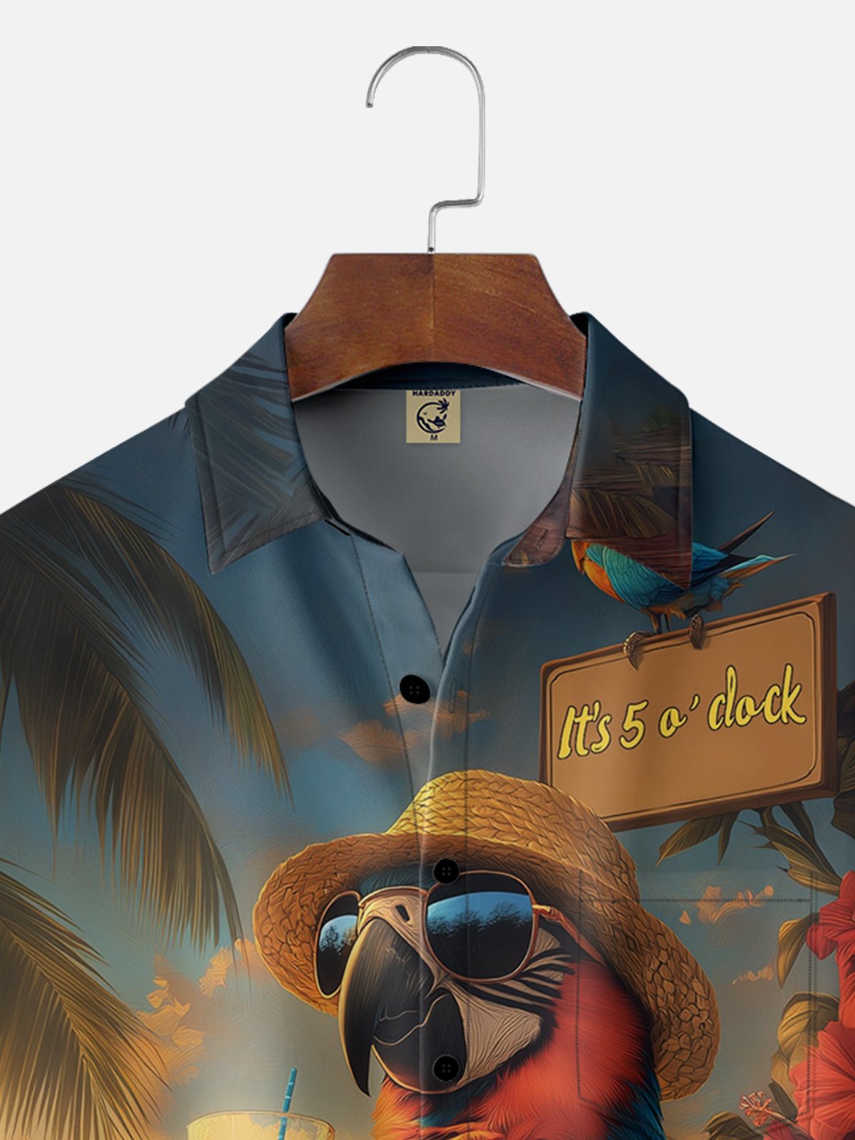 Moisture-wicking 5 O‘Clock Parrots Chest Pocket Hawaiian Shirt