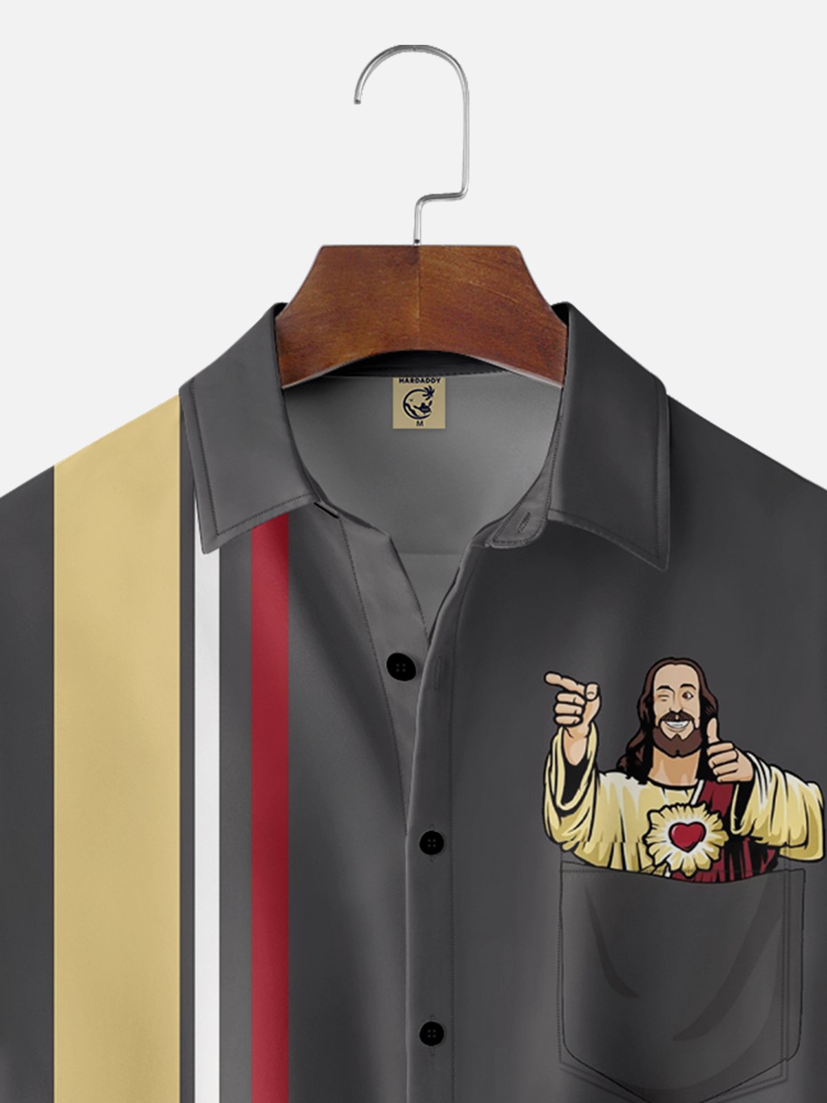 Moisture Wicking Jesus Chest Pocket Bowling Shirt