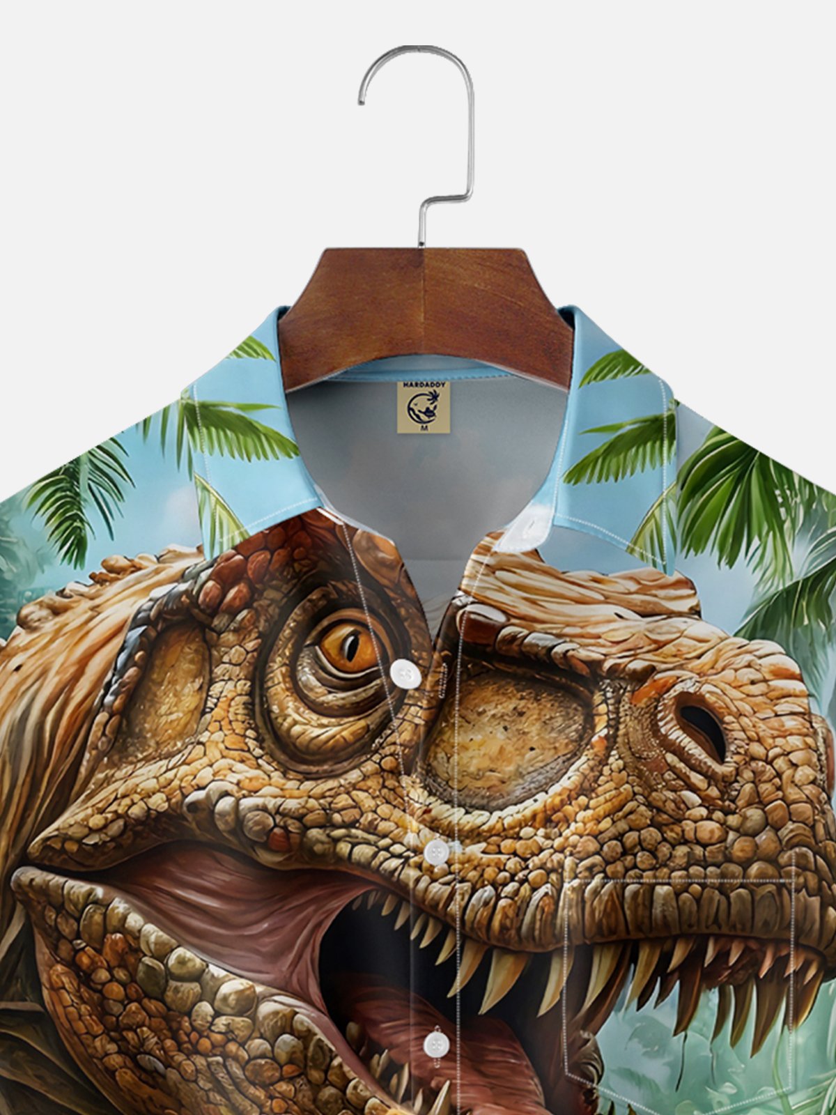 Moisture Wicking Funny Cat Dinosaur Chest Pocket Hawaiian Shirt