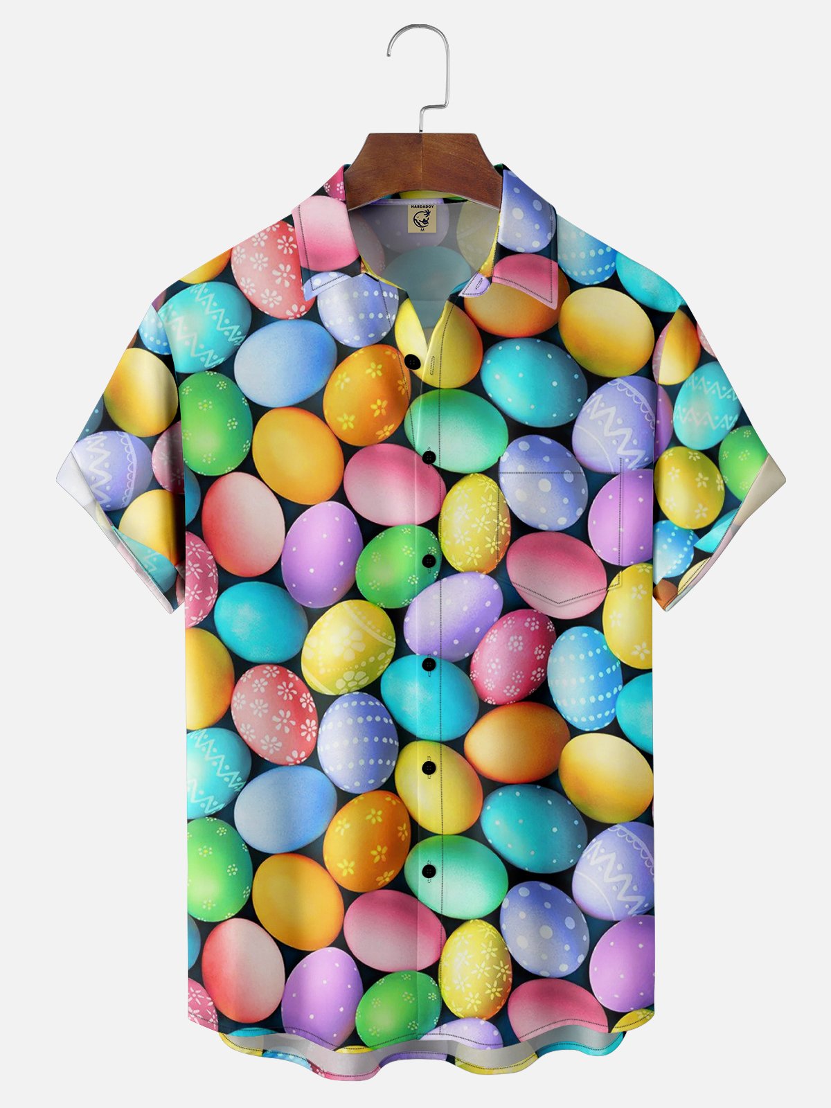 Moisture-wicking Easter Eggs Chest Pocket Casual Shirt