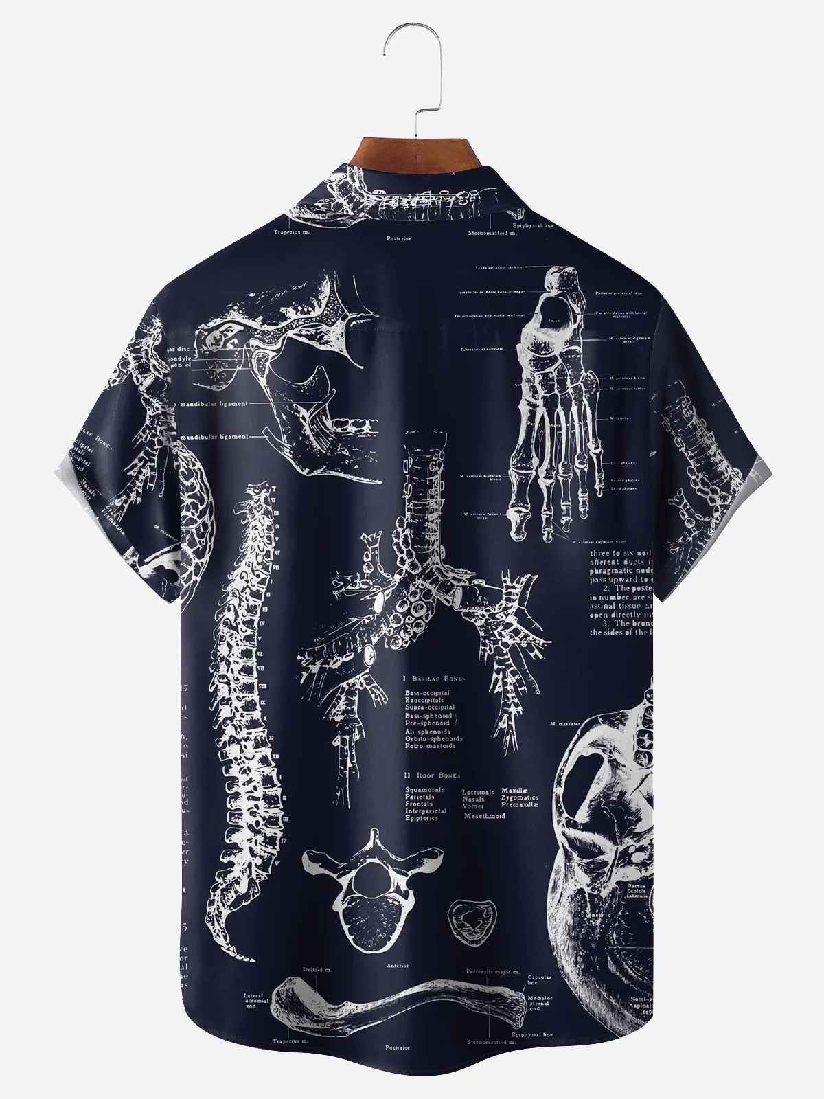 Moisture-wicking Abstract Skeleton Chest Pocket Casual Shirt