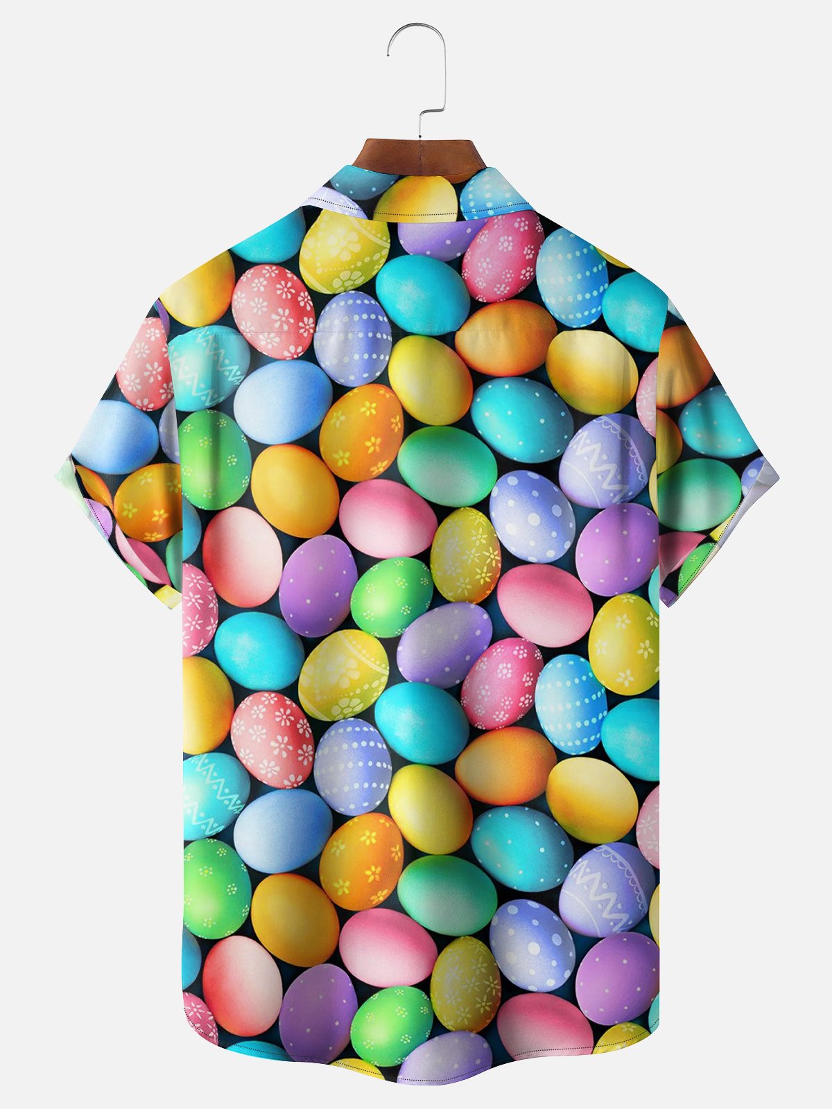 Moisture-wicking Easter Eggs Chest Pocket Casual Shirt