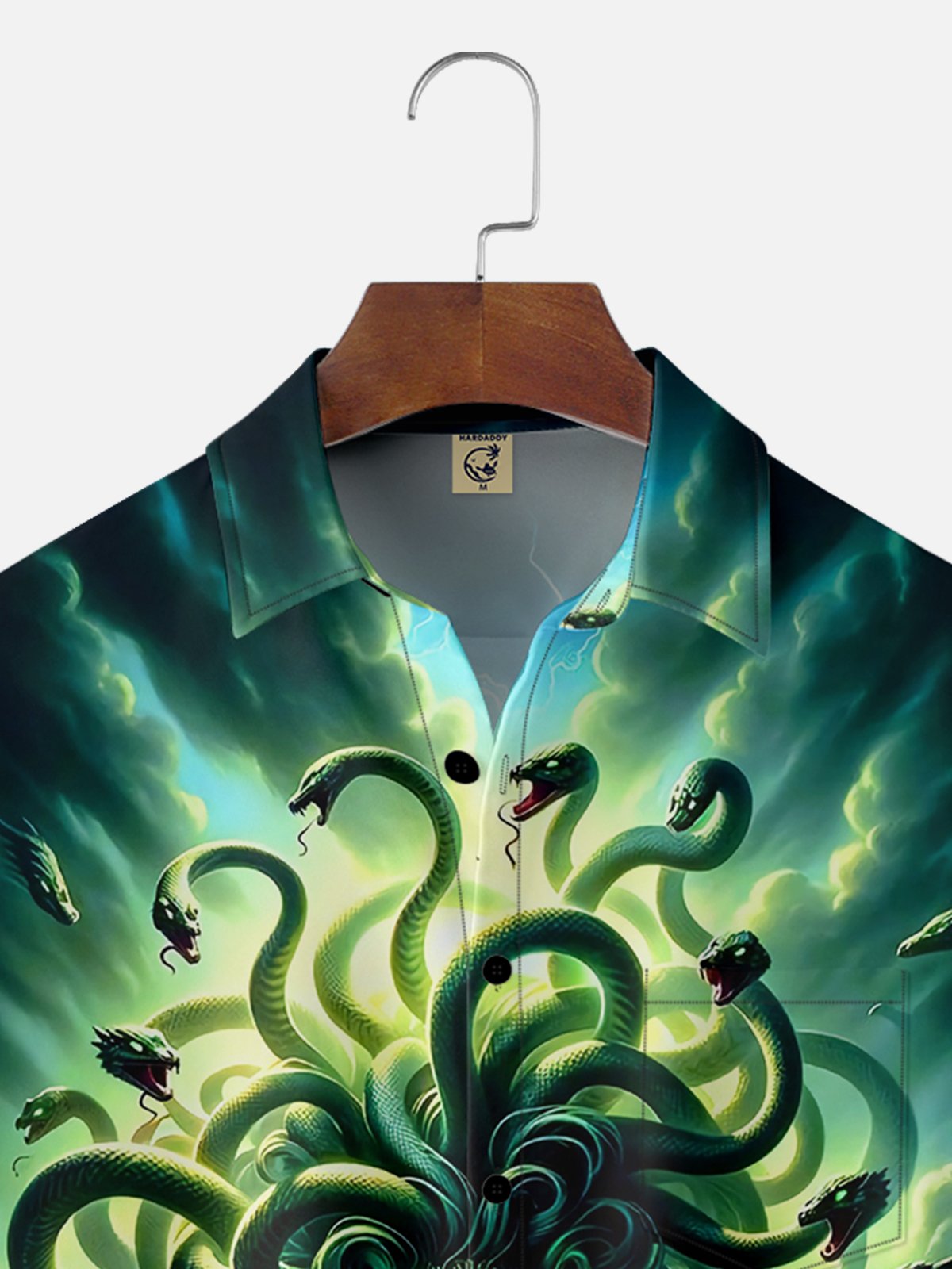 Moisture-wicking Medusa Snake Chest Pocket Casual Shirt