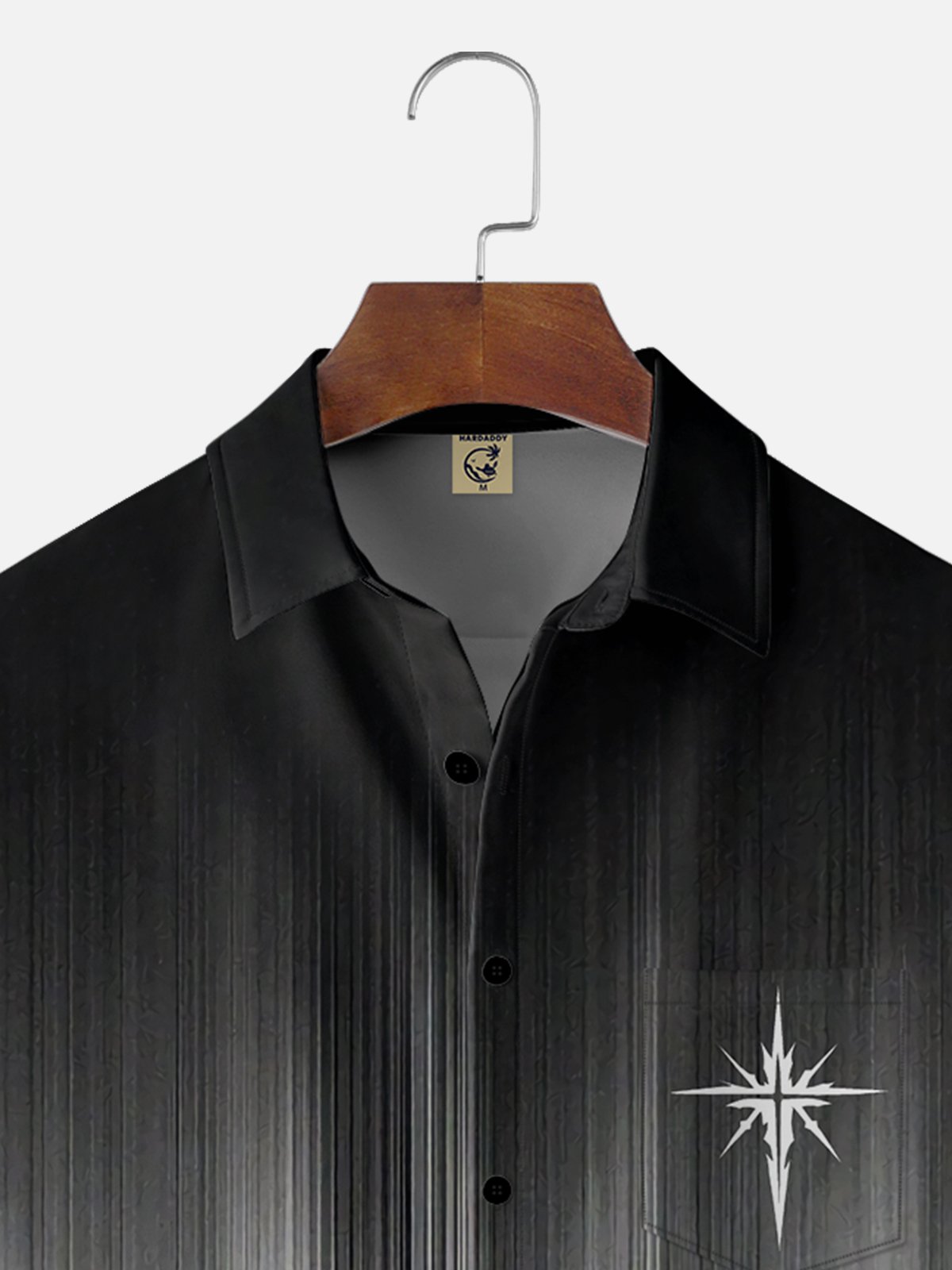 Moisture-wicking Jesus Cross Gradient Color Chest Pocket Casual Shirt