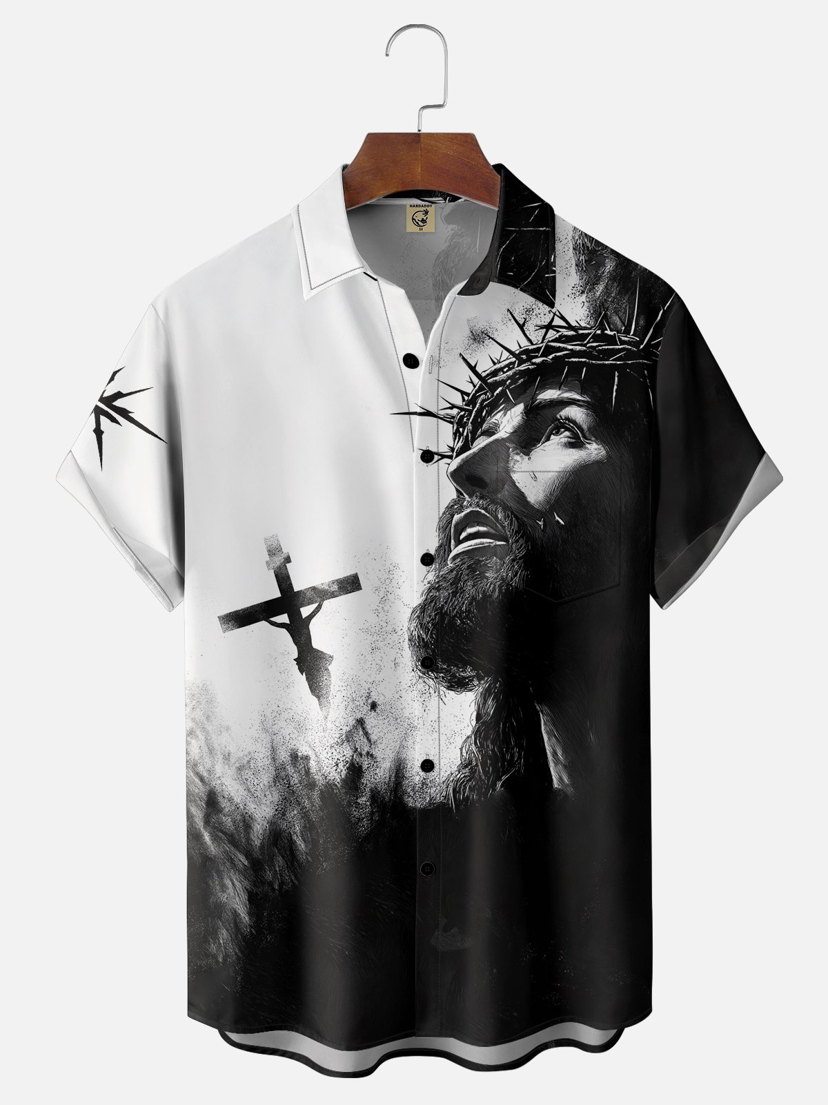 Moisture-wicking Jesus Cross Easter Chest Pocket Casual Shirt