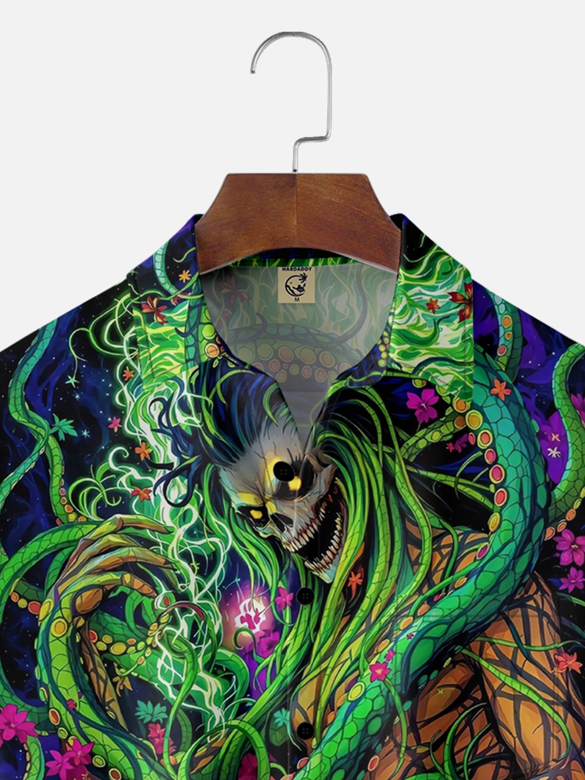 Moisture Wicking Ocean Octopus Skull Chest Pocket Hawaiian Shirt