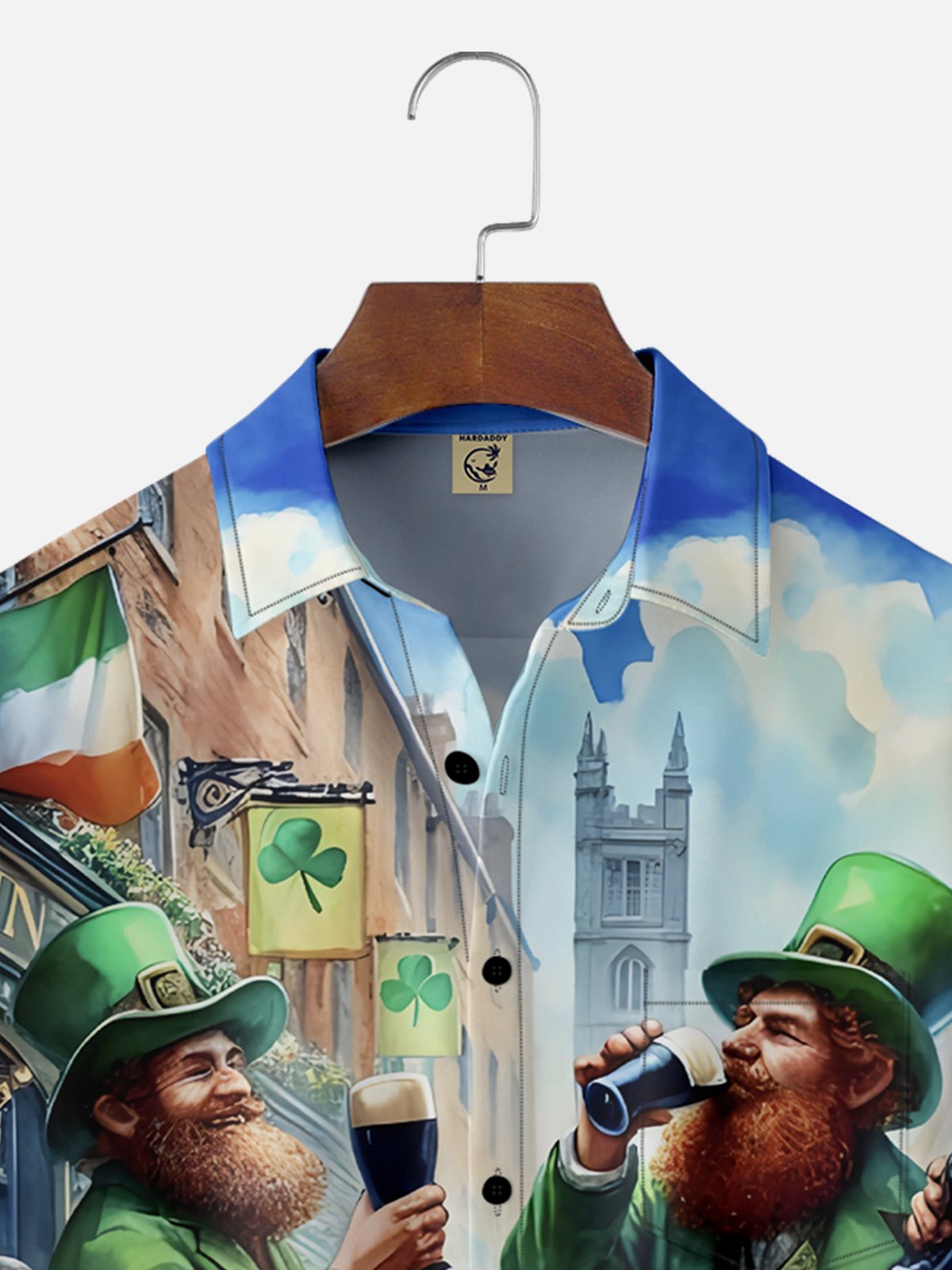 Moisture-wicking St Patrick's Day Beer Shamrock Irish Chest Pocket Casual Shirt