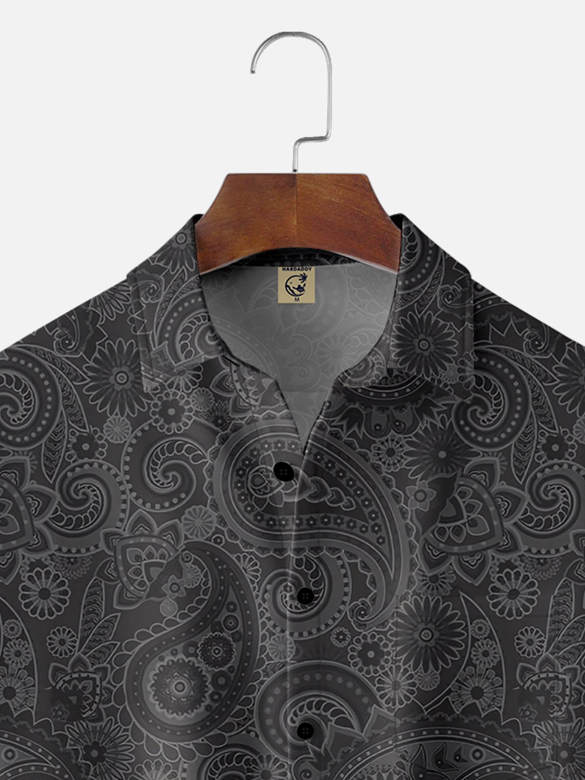 Moisture-wicking Classic Cashew Art Texture Black Chest Pocket Casual Shirt