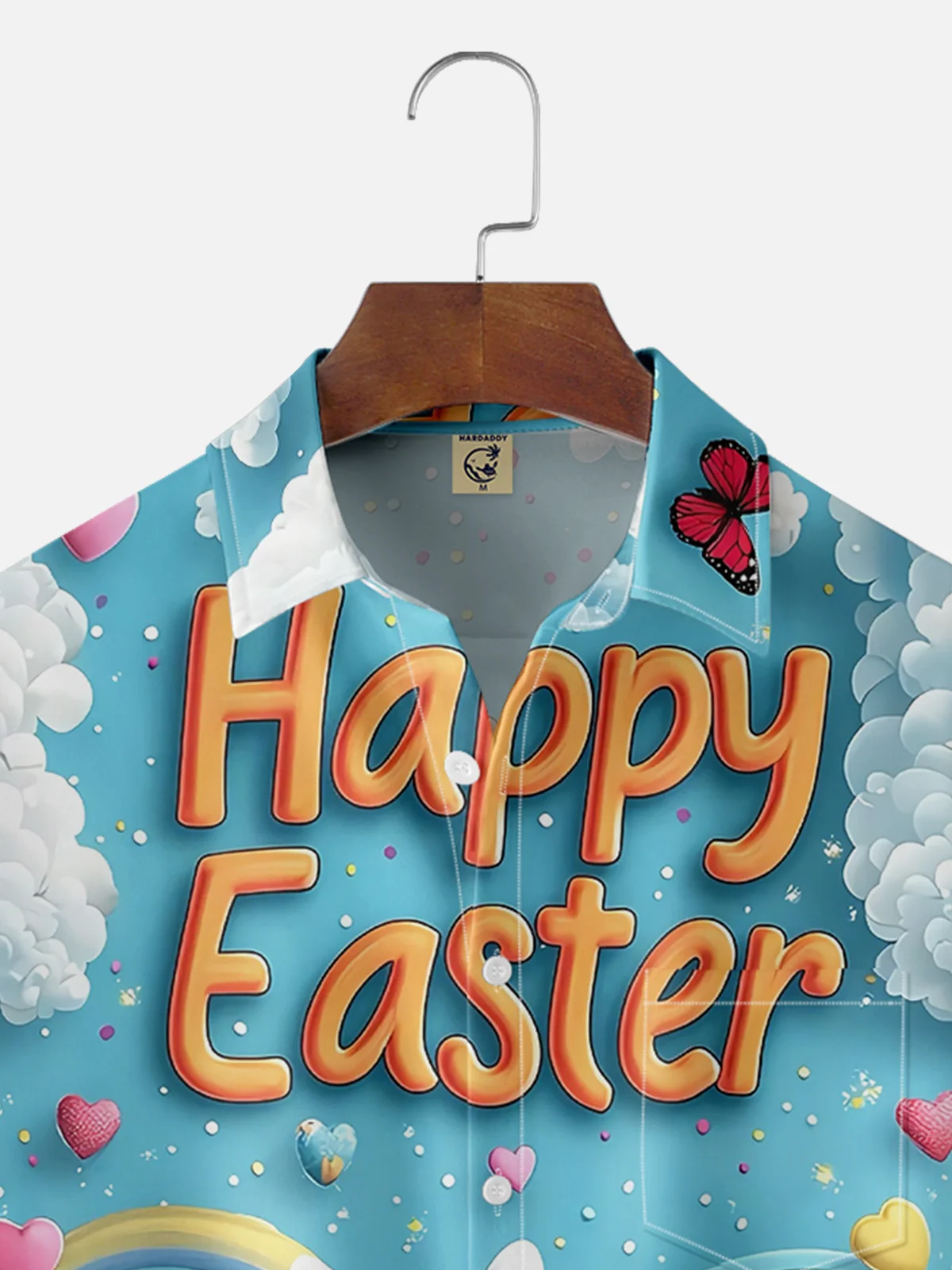 Moisture-wicking Happy Easter Egg Bunny Chest Pocket Casual Shirt