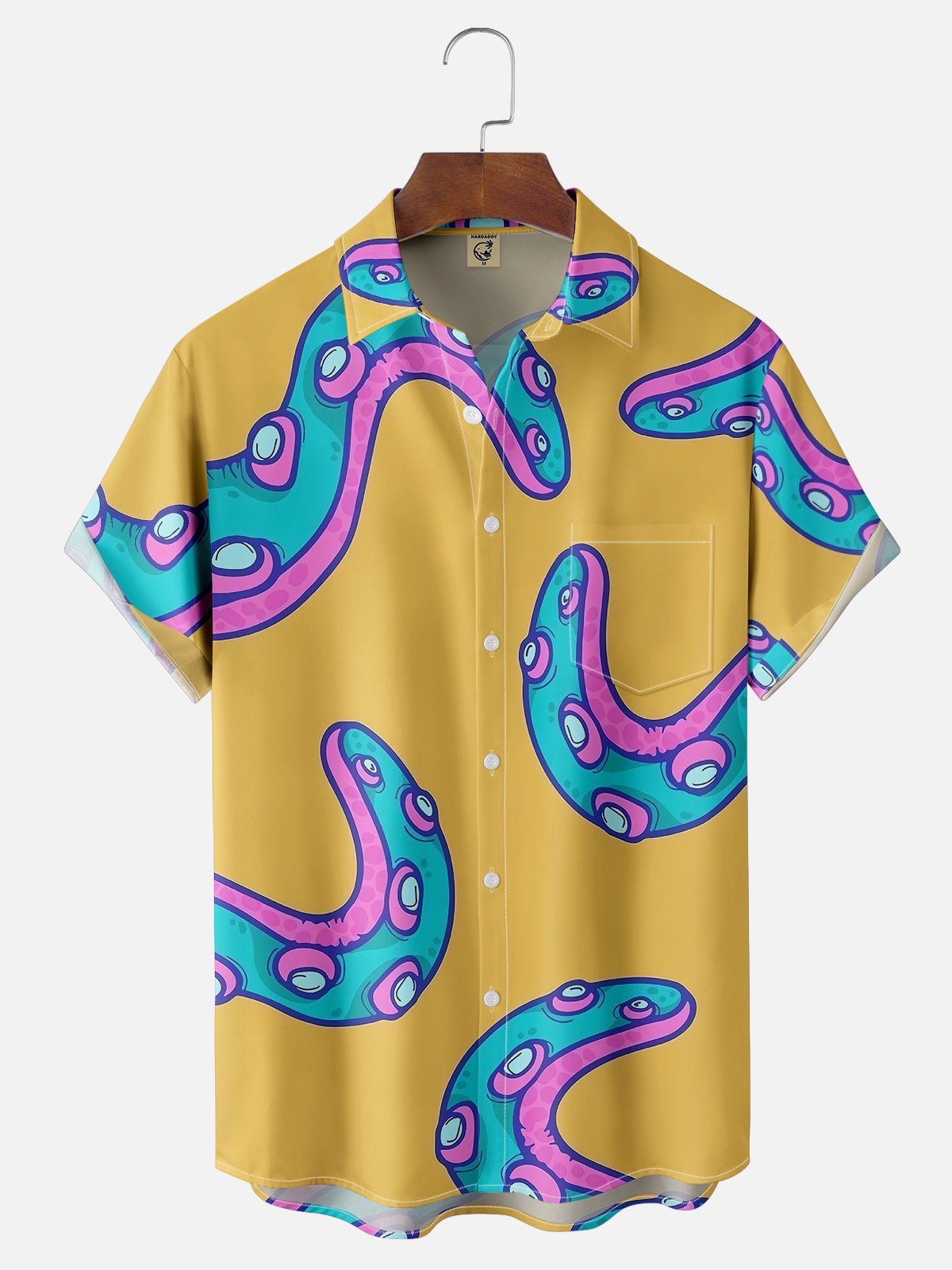 Moisture-wicking Octopus Art Funny Chest Pocket Casual Shirt