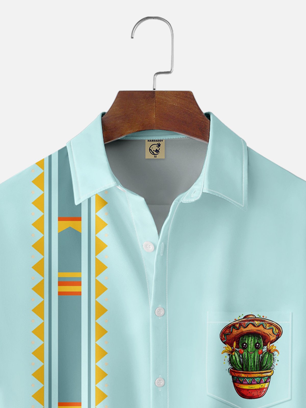 Moisture-wicking Cinco de Mayo Day of the Dead Mexican Sombrero Chest Pocket Bowling Shirt