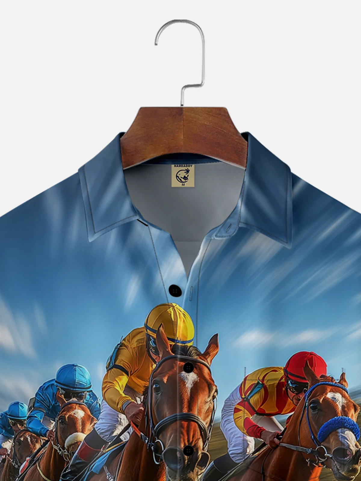 Moisture-wicking Kentucky Derby Horse Racing Chest Pocket Casual Shirt