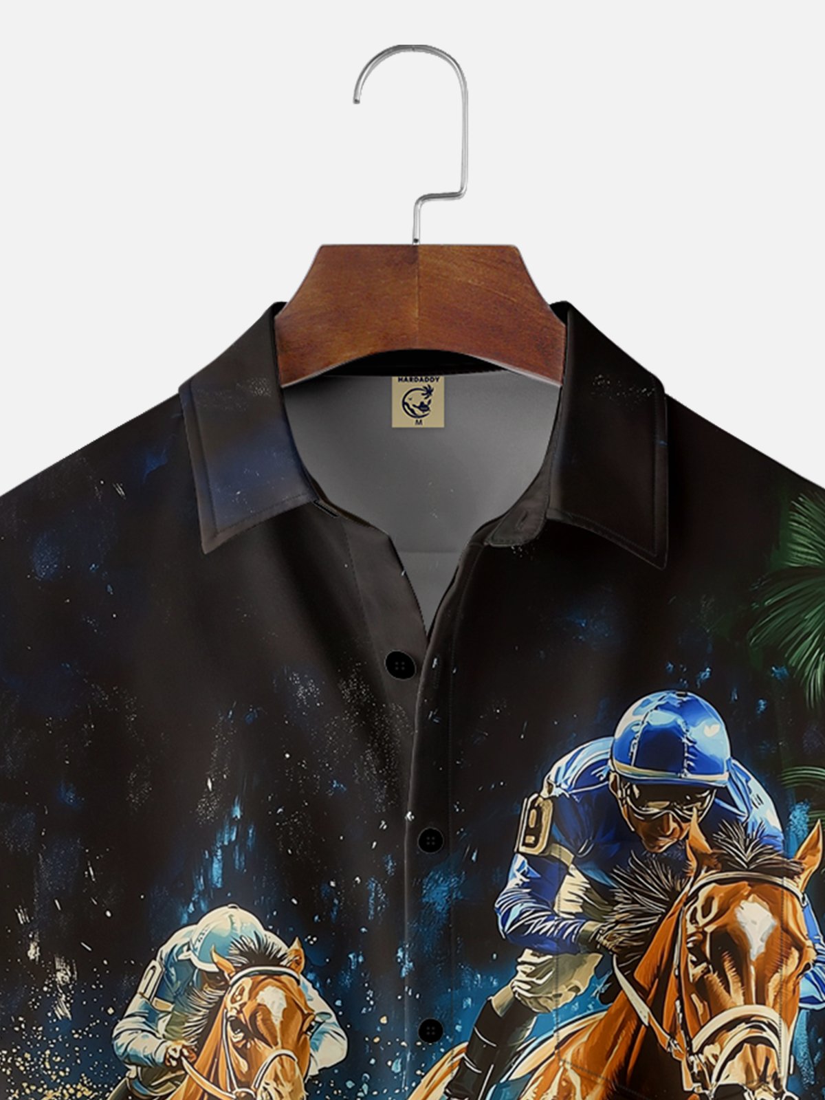 Moisture-wicking  Kentucky Derby Race Day Horse Chest Pocket Casual Shirt