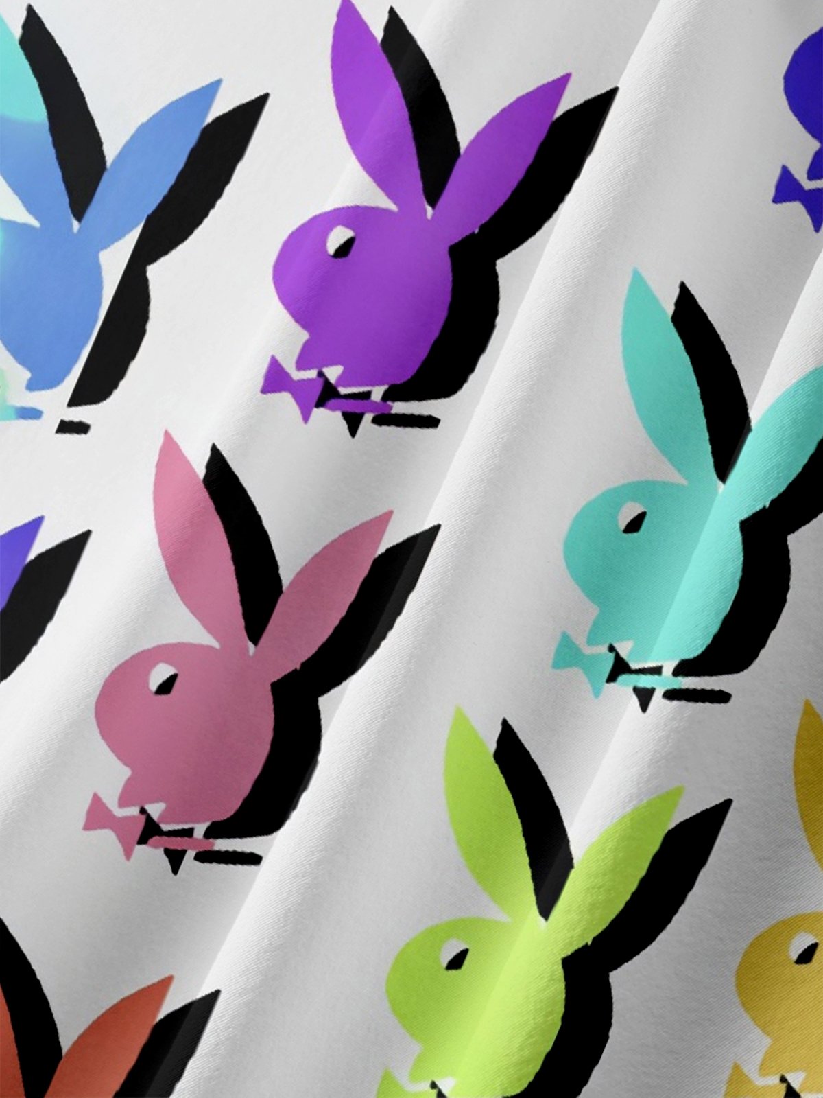 Moisture-wicking Bunny Rabbits Chest Pocket Hawaiian Shirt