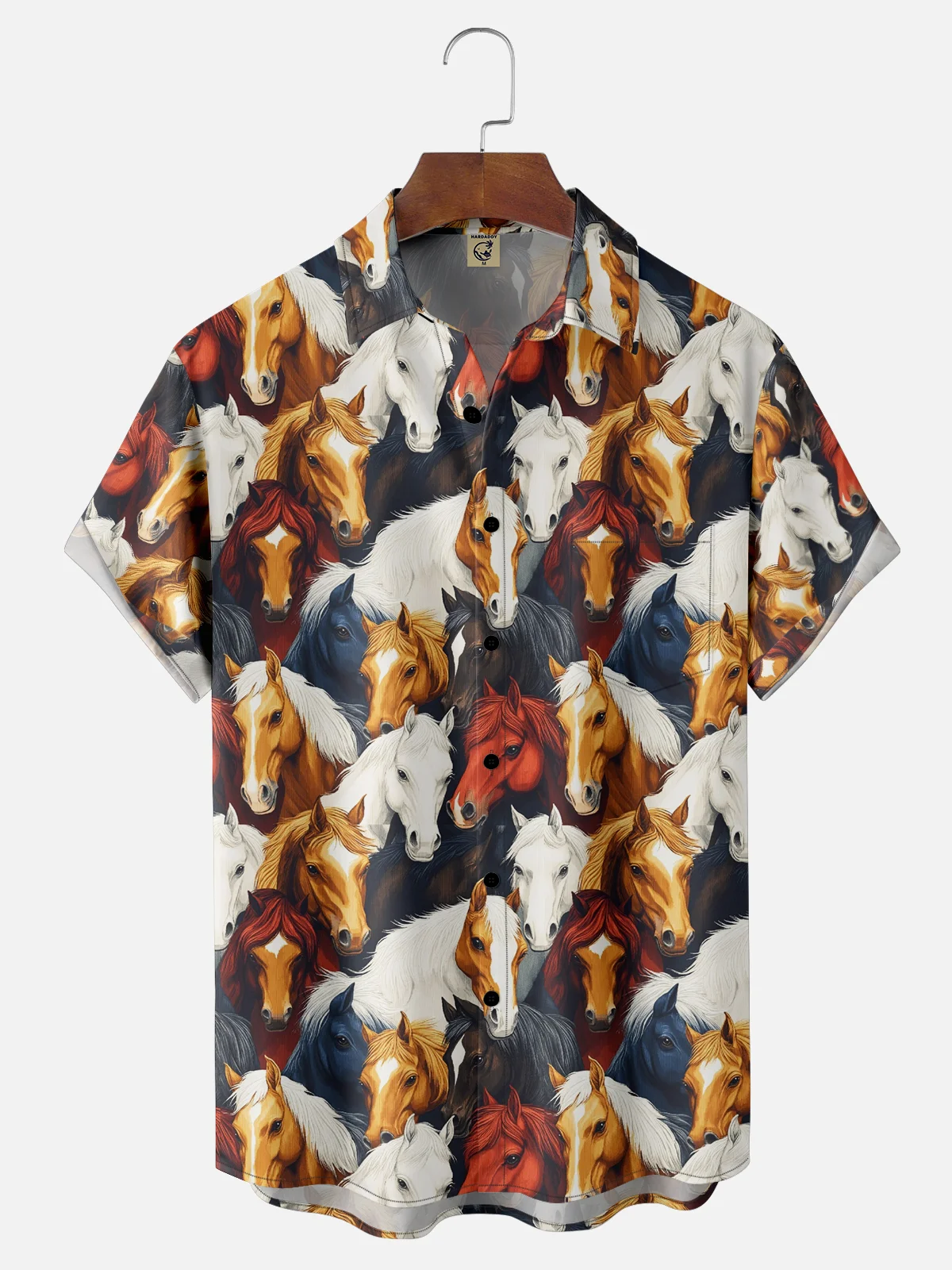 Moisture-wicking Kentucky Derby Horse Chest Pocket Casual Shirt