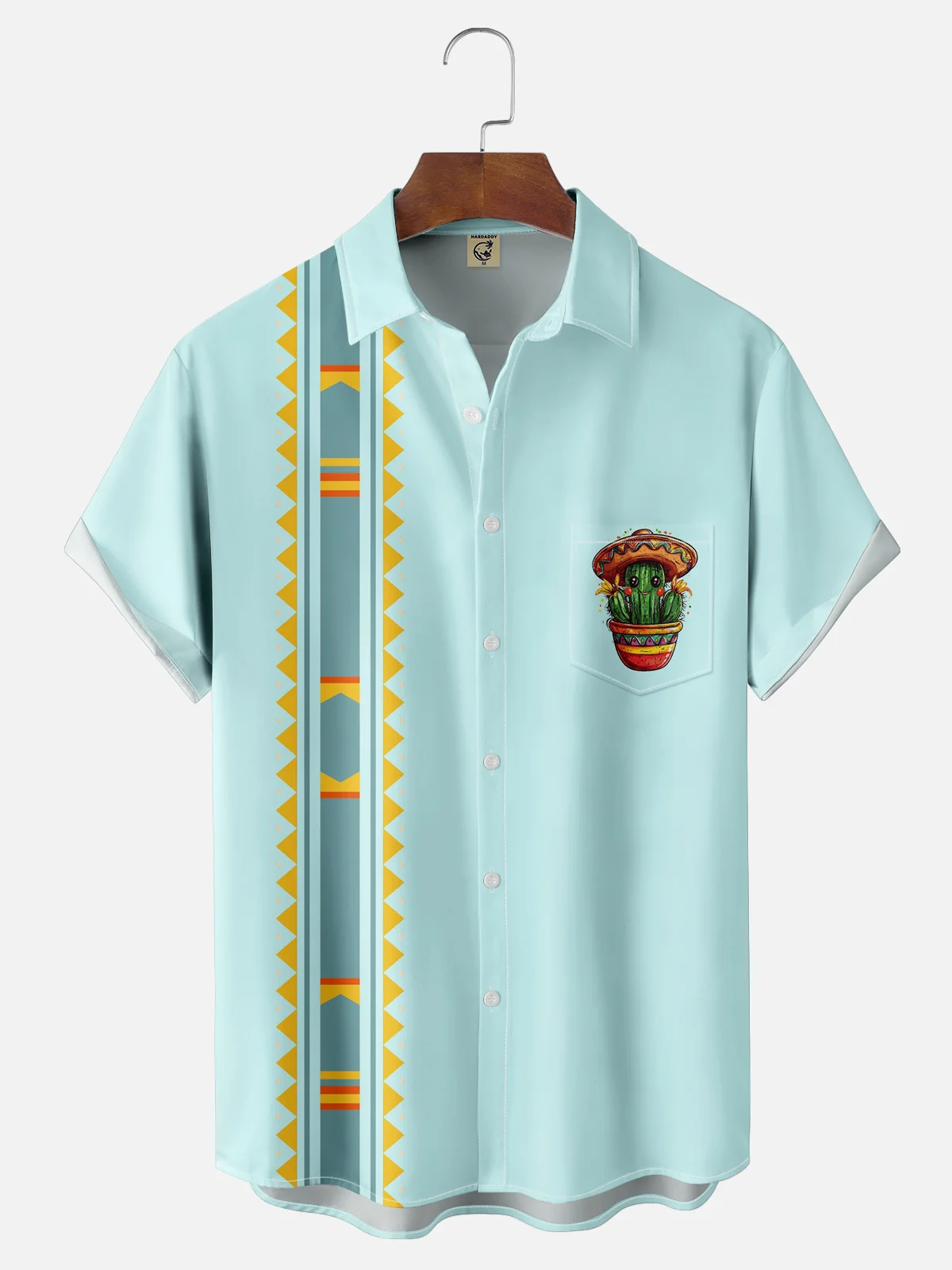 Moisture-wicking Cinco de Mayo Day of the Dead Mexican Sombrero Chest Pocket Bowling Shirt