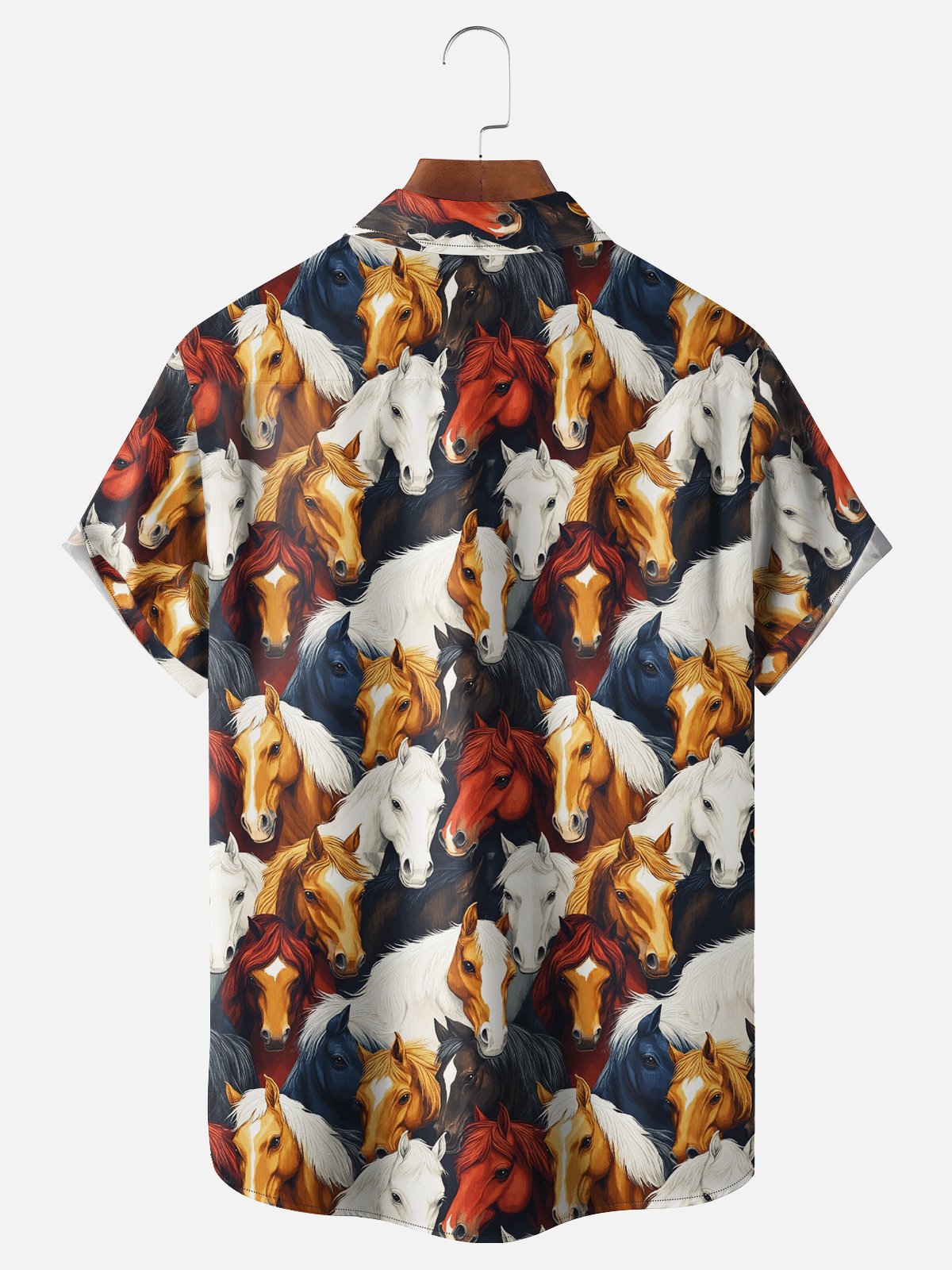 Moisture-wicking Kentucky Derby Horse Chest Pocket Casual Shirt