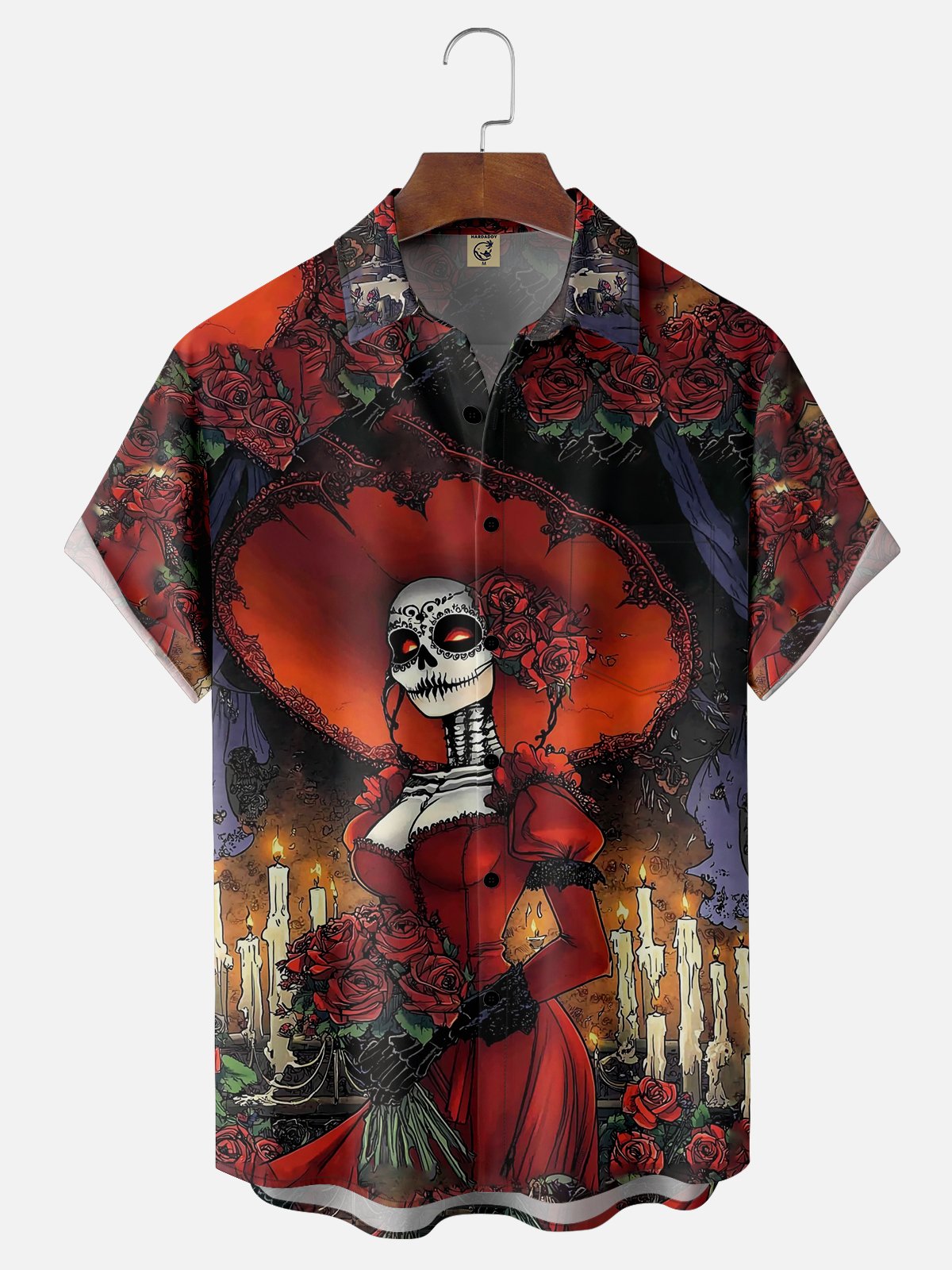 Moisture-wicking Cinco de Mayo Day of the Dead Mexican Skull Guitar Chest Pocket Casual Shirt