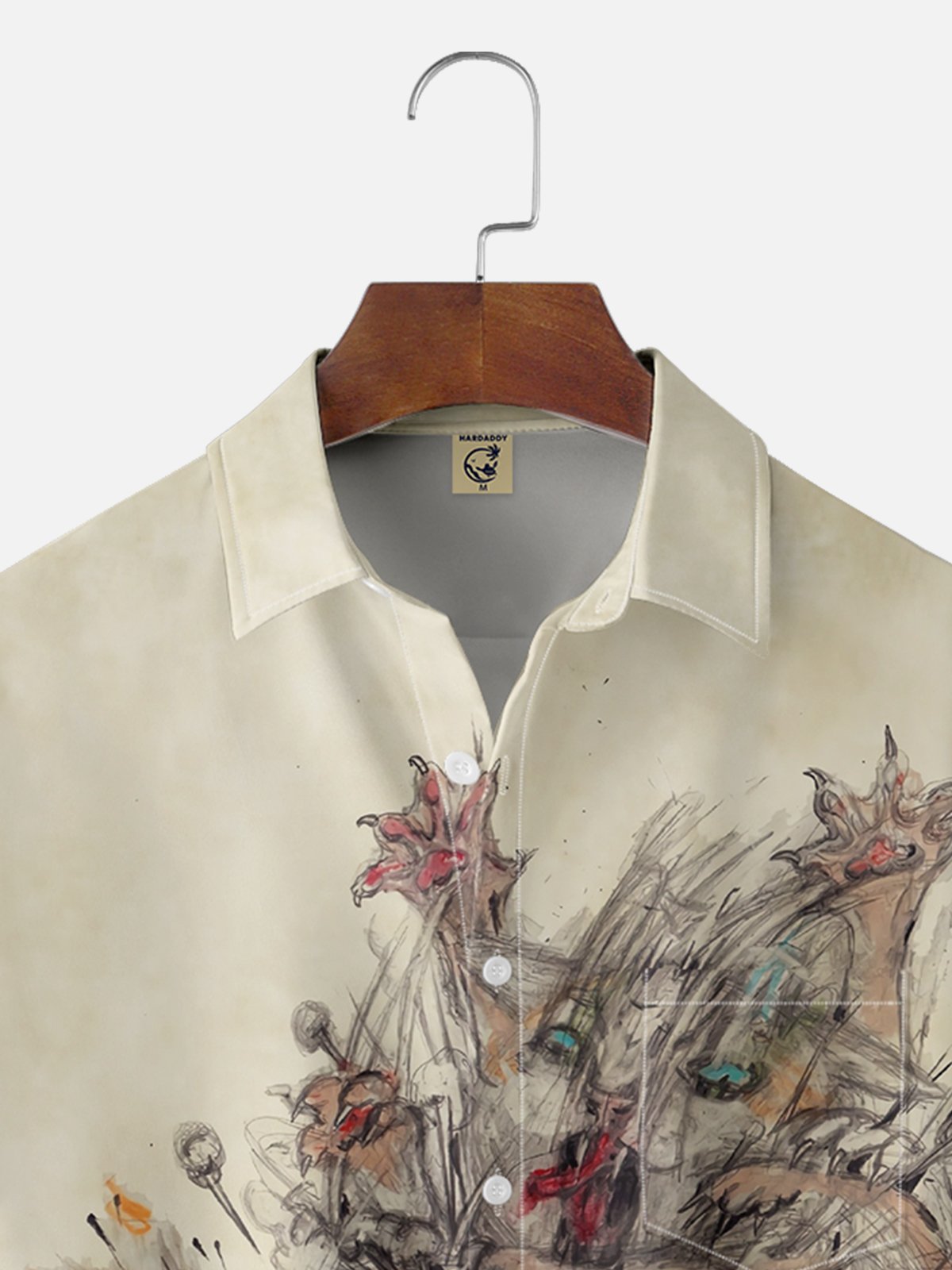 Moisture Wicking Funny Cat Fight Chest Pocket Hawaiian Shirt