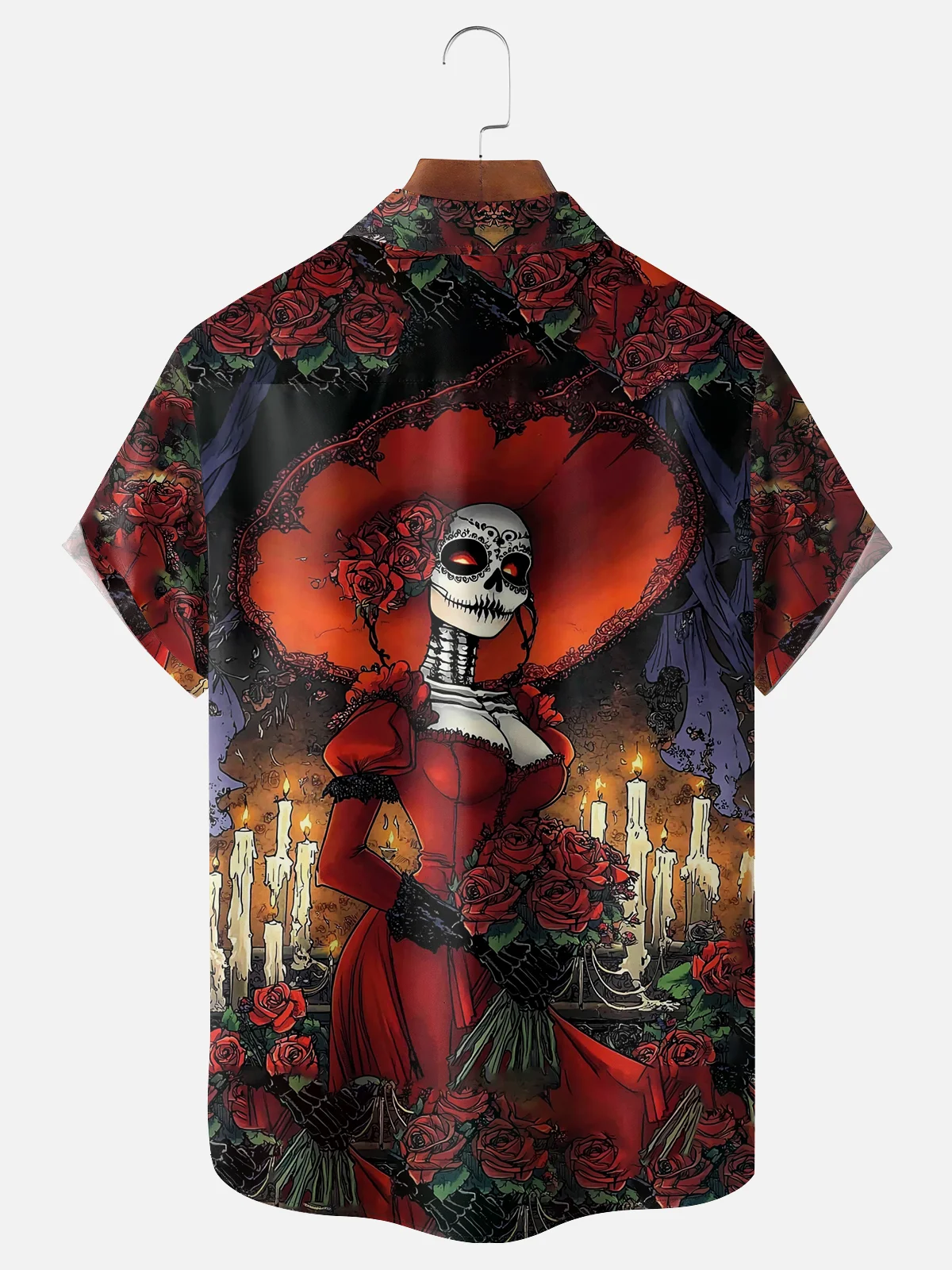 Moisture-wicking Cinco de Mayo Day of the Dead Mexican Skull Guitar Chest Pocket Casual Shirt