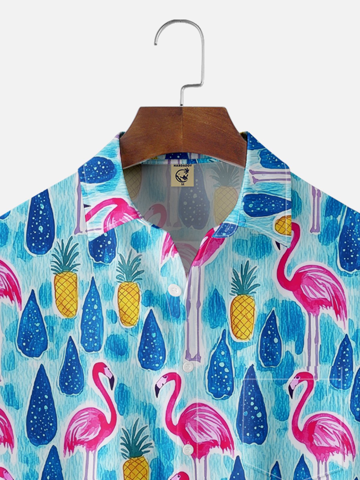 Moisture-wicking Flamingo Chest Pocket Hawaiian Shirt