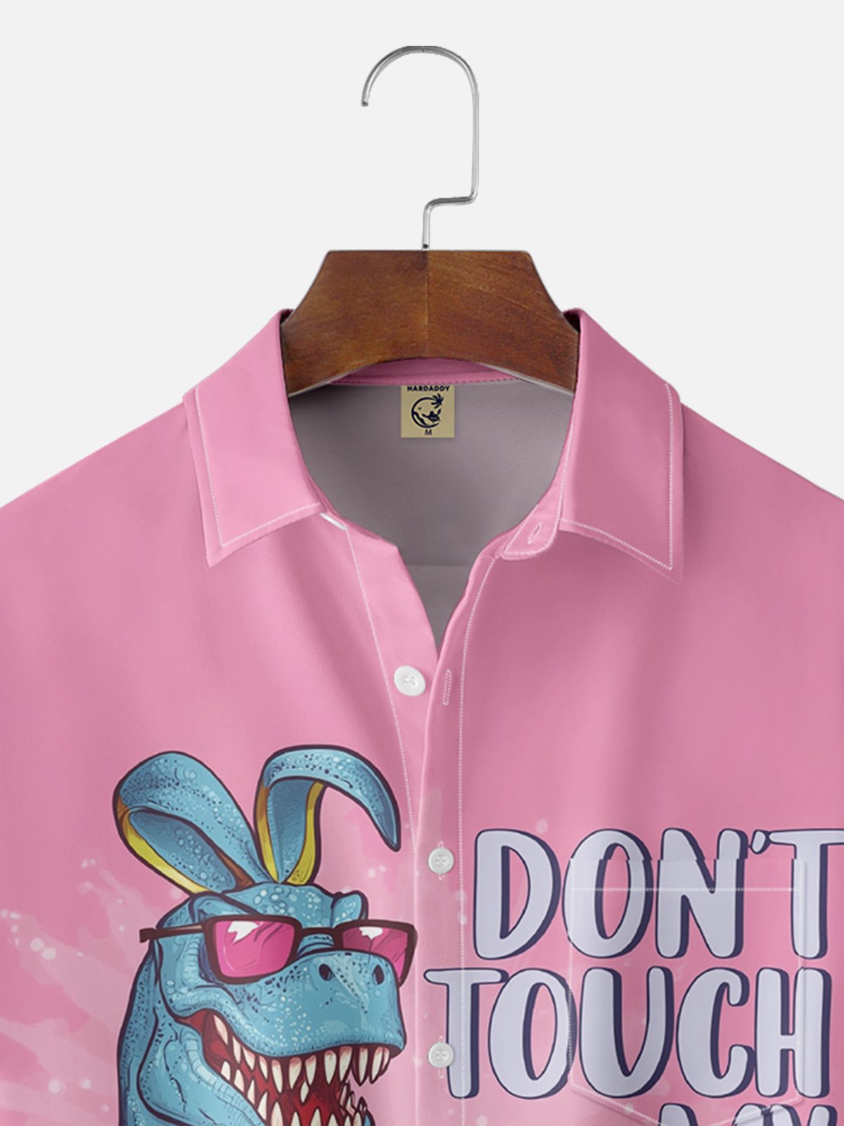 Moisture-wicking Easter Bunny Rabbit Eggs Chest Pocket Casual Shirt