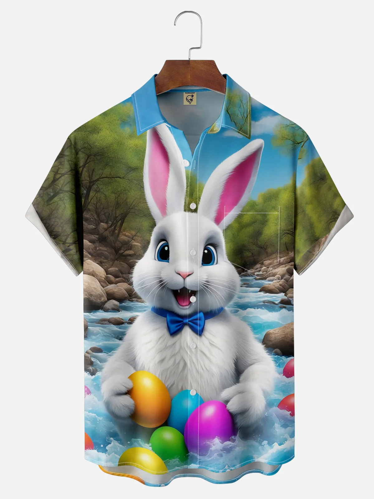 Moisture Wicking Easter Bunny Egg Hawaiian Shirt