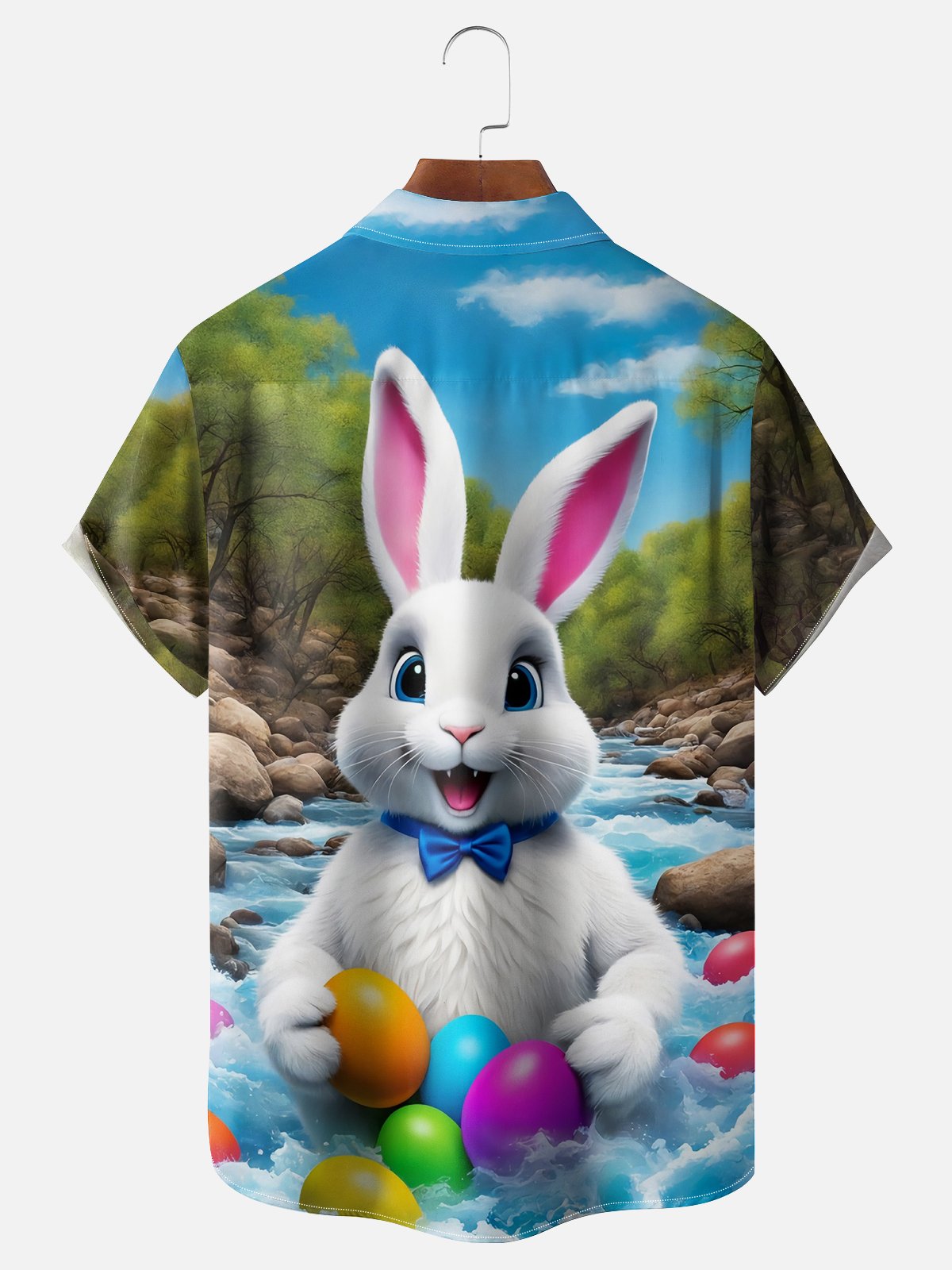 Moisture Wicking Easter Bunny Egg Hawaiian Shirt