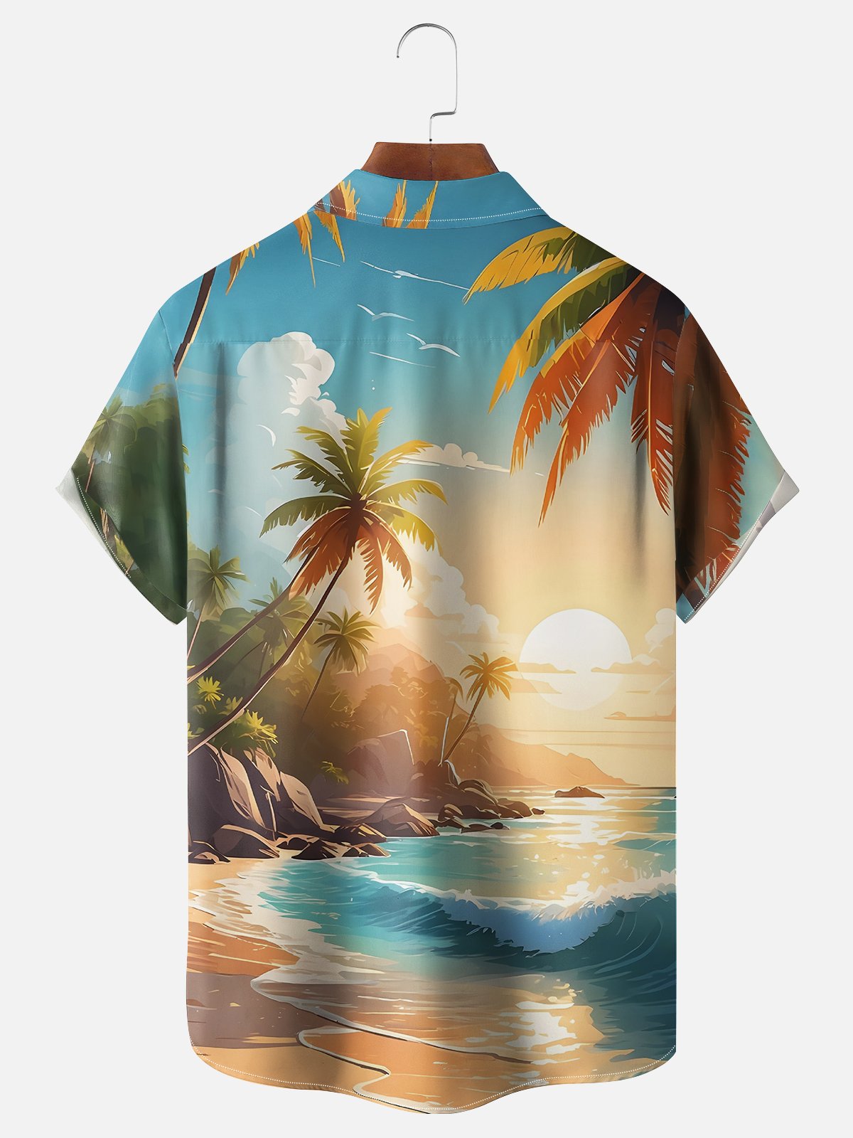 Moisture-wicking Trump Vacation Art Great "Gulf Of American" Chest Pocket Casual Shirt