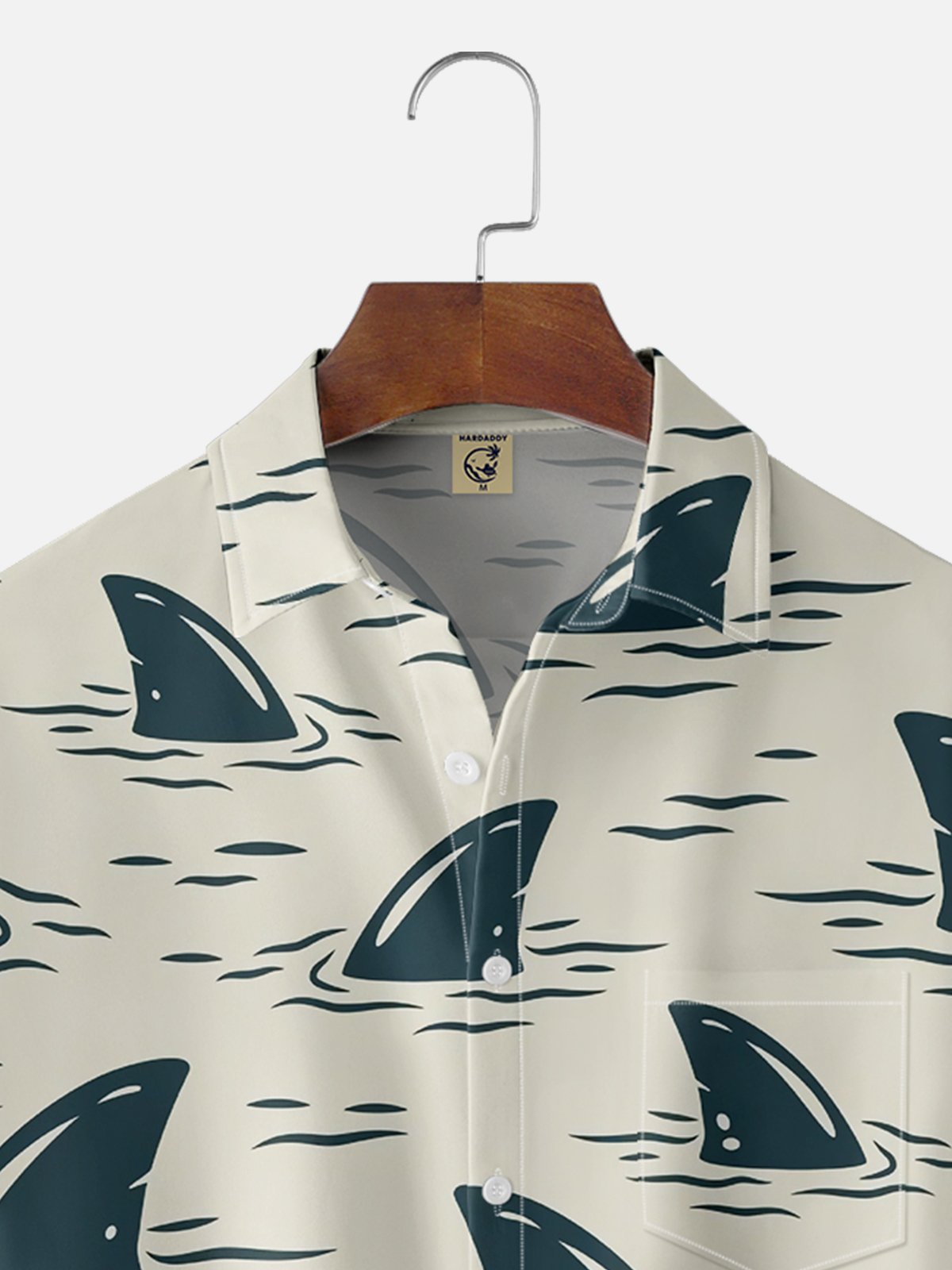 Moisture-wicking Sharks Chest Pocket Hawaiian Shirt