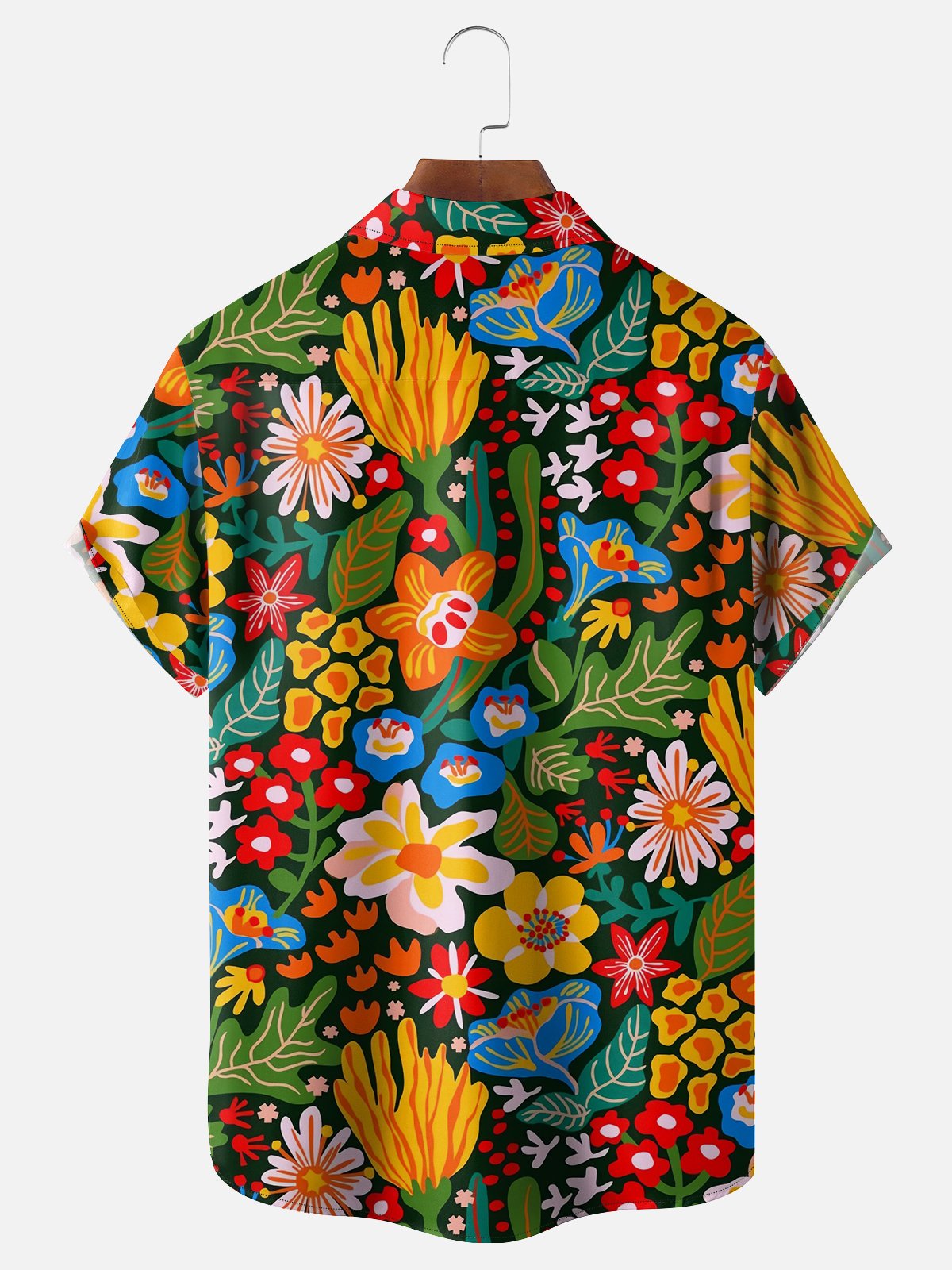 Moisture-wicking Mexican Otomi Art Chest Pocket Tropical Shirt