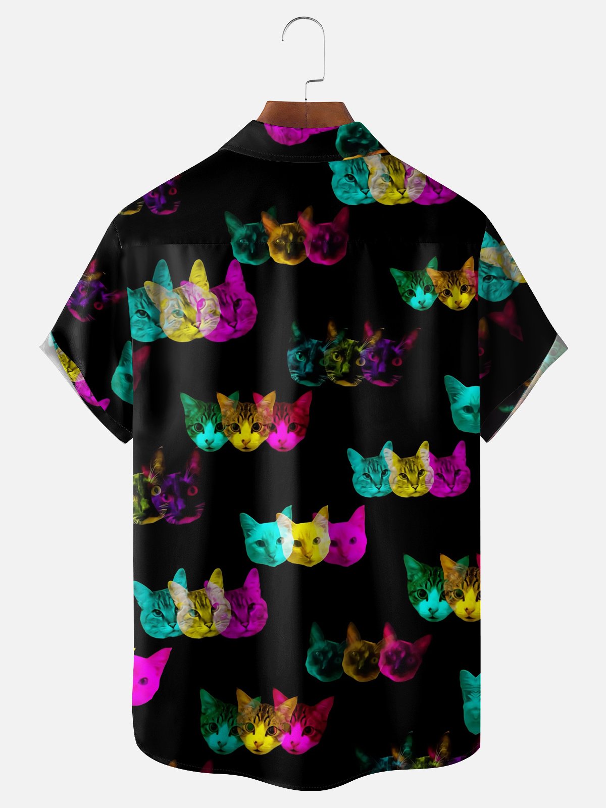 Moisture-wicking Pop Cool Cats Chest Pocket Hawaiian Funky Shirt