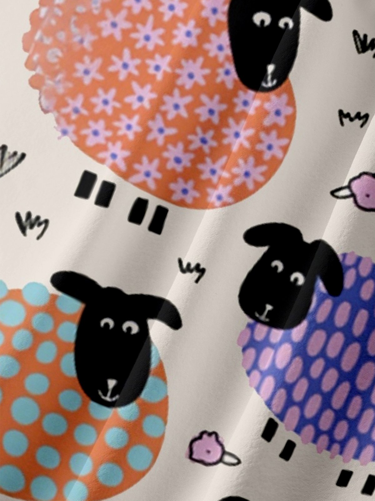Moisture-wicking Valais Blacknose Sheep Chest Pocket Floral Shirt