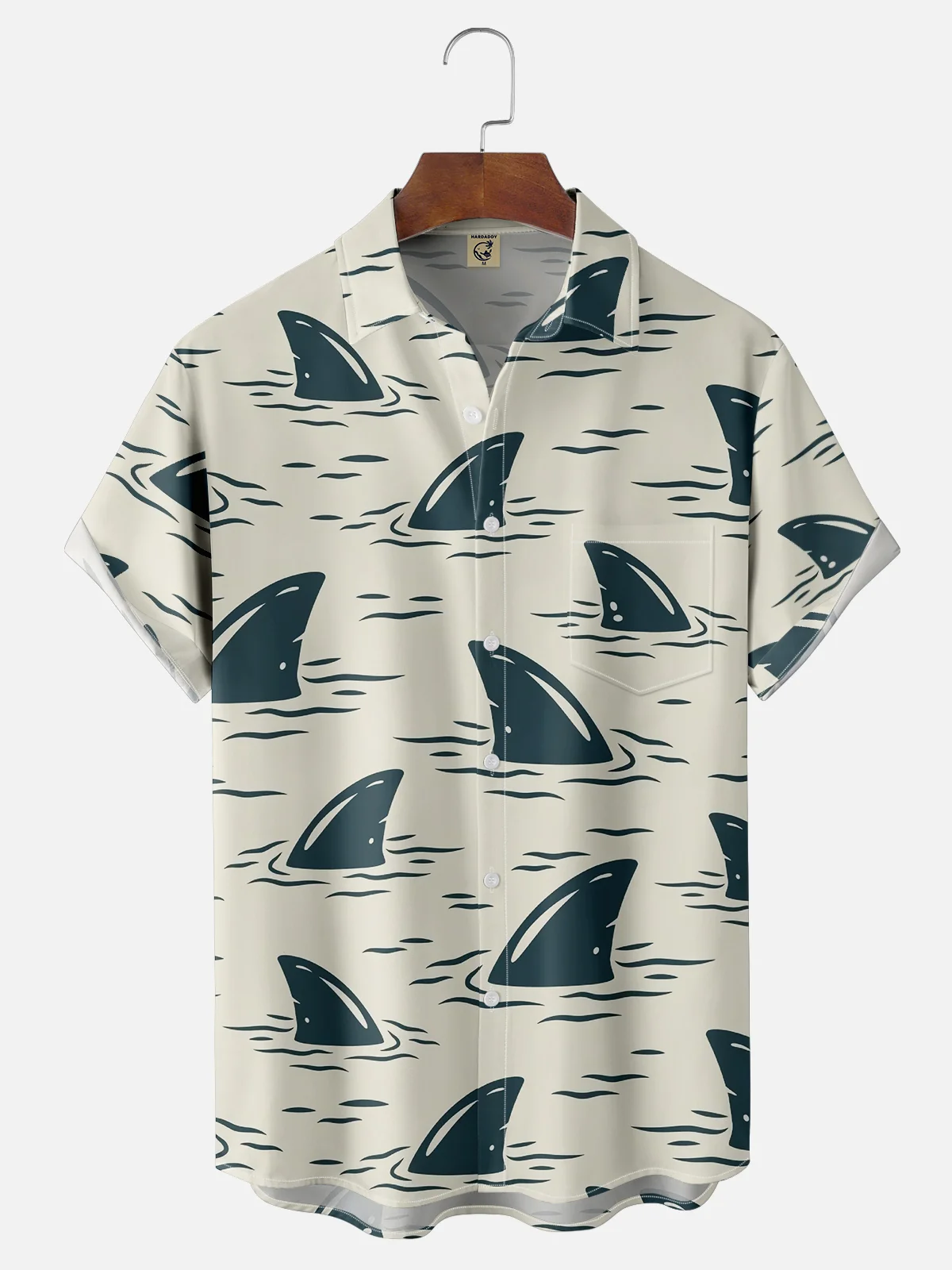 Moisture-wicking Sharks Chest Pocket Hawaiian Shirt