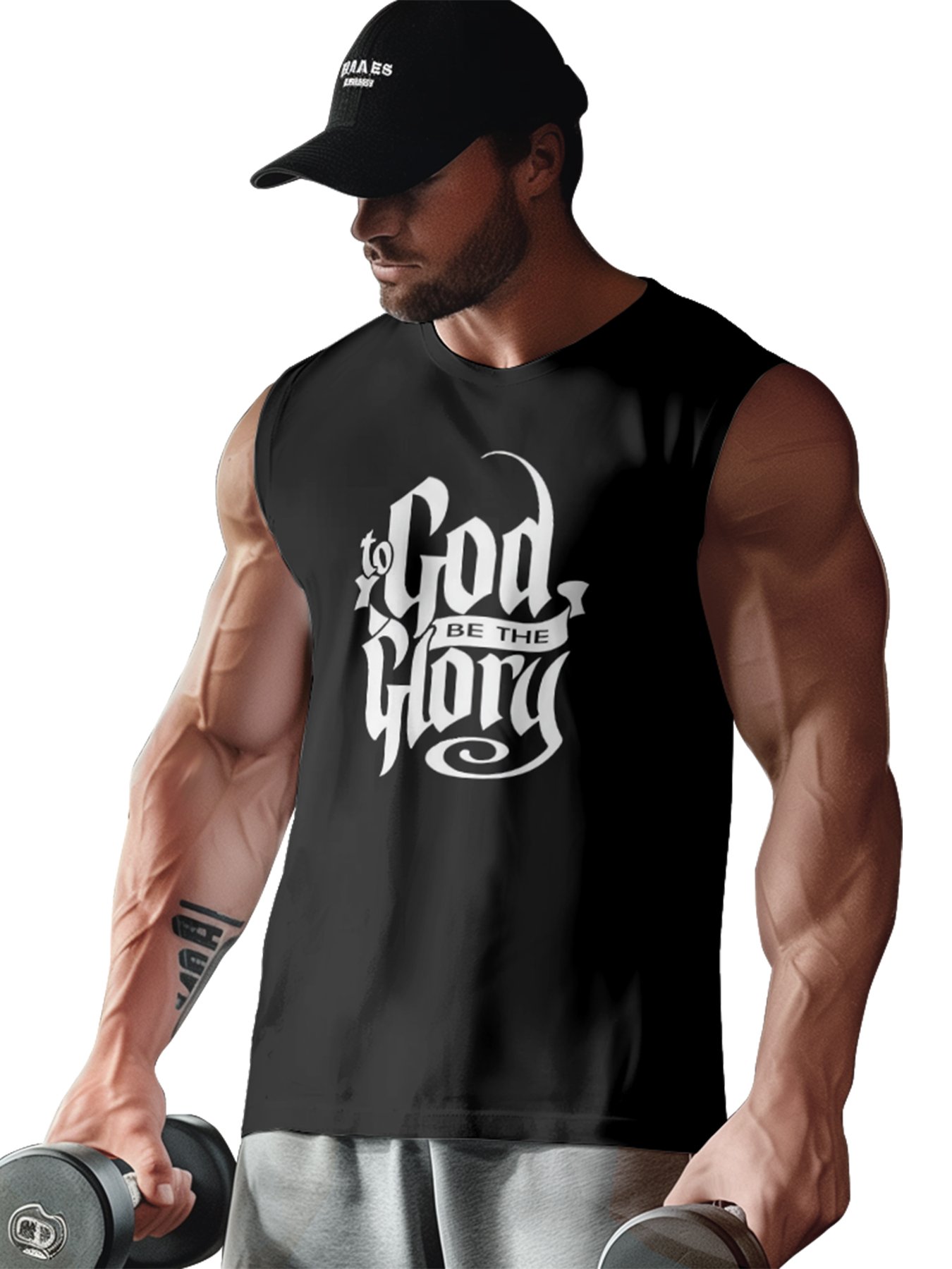 Mens Crewneck Tank Tops To God Be The Glory Easter Jesus Beach Sleeveless Shirt