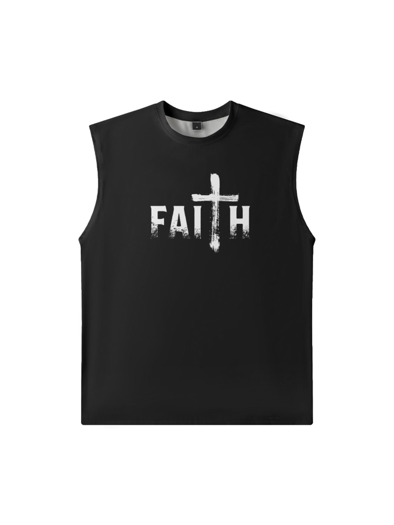 Mens Crewneck Tank Tops Faith Cross Easter Beach Sleeveless Shirt