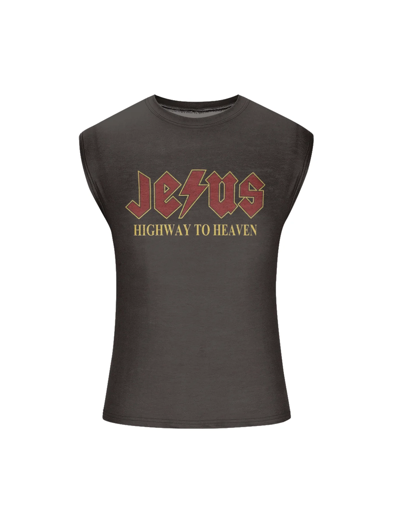 Mens Crewneck Tank Tops Rock Jesus Easter Sleeveless T-Shirt