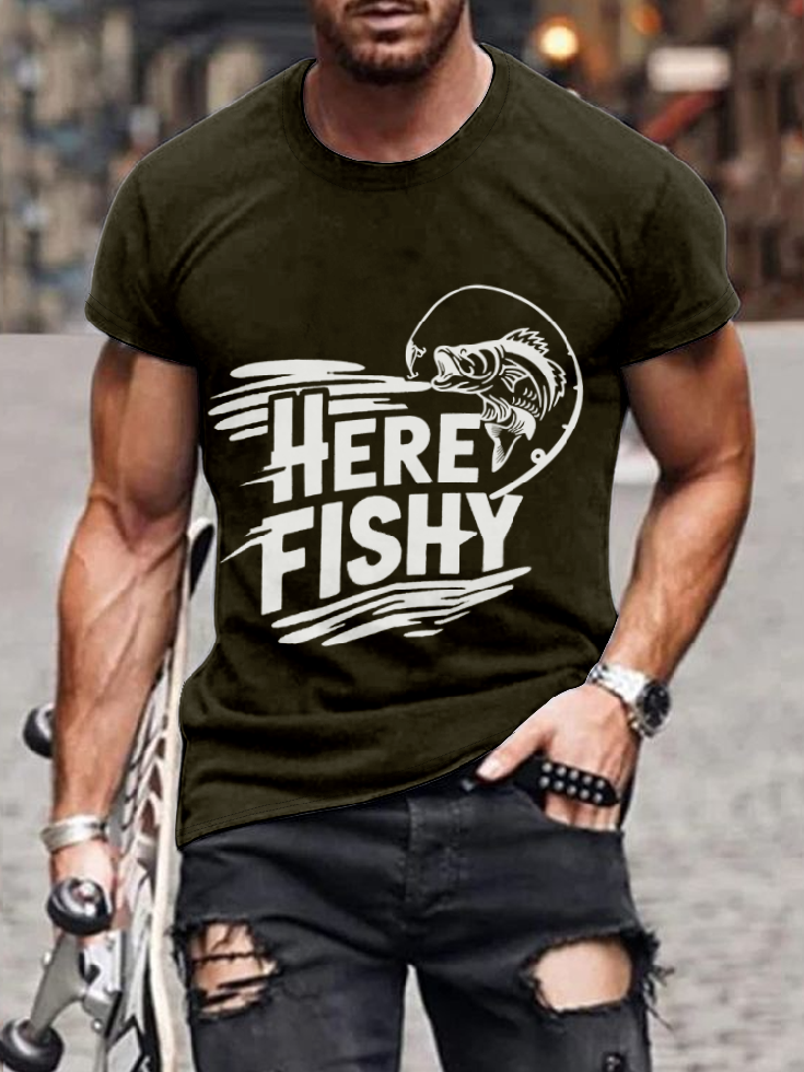 Here Fishy Fishing T-shirt