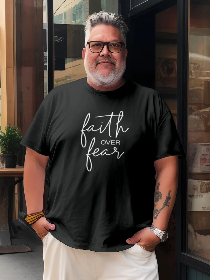 Faith Over Fear Religious Easter Text T-shirt