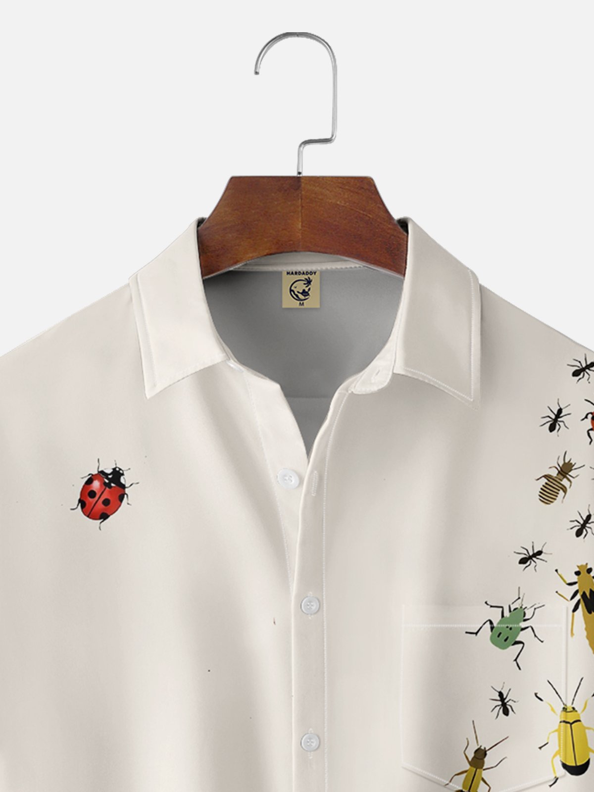 Moisture-wicking Insect Art Composition Avant-garde Fashion Chest Pocket Hawaiian Shirt