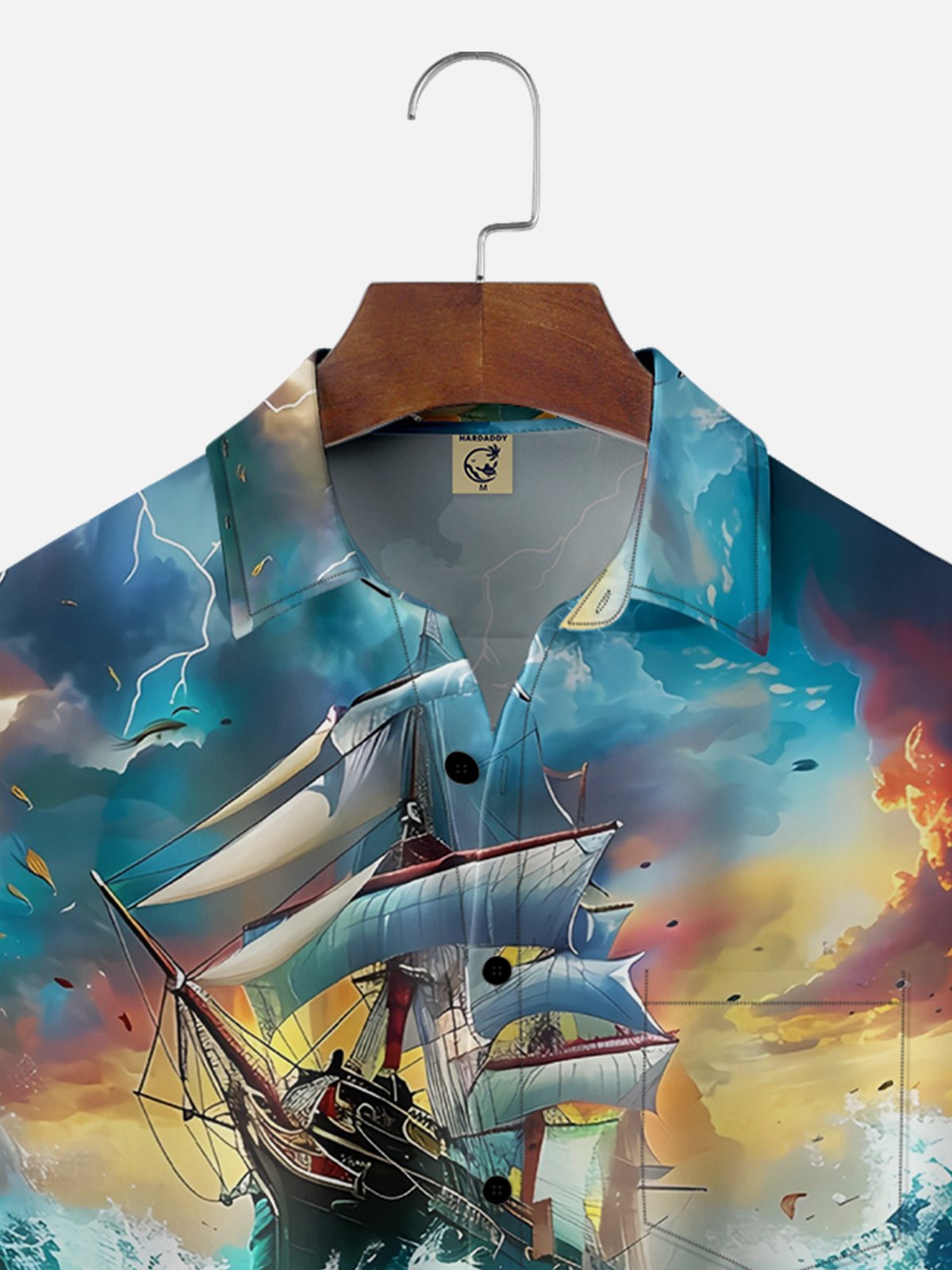 Moisture-wicking Octopus Pirate Ship Ocean Chest Pocket Hawaiian Shirt