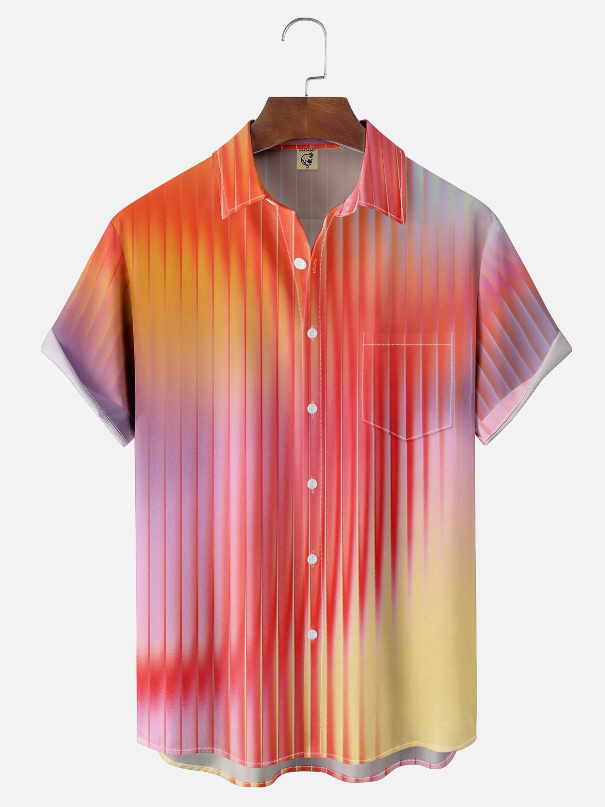 Moisture-wicking Fun Avant-garde Art Abstract Chest Pocket Casual Shirt