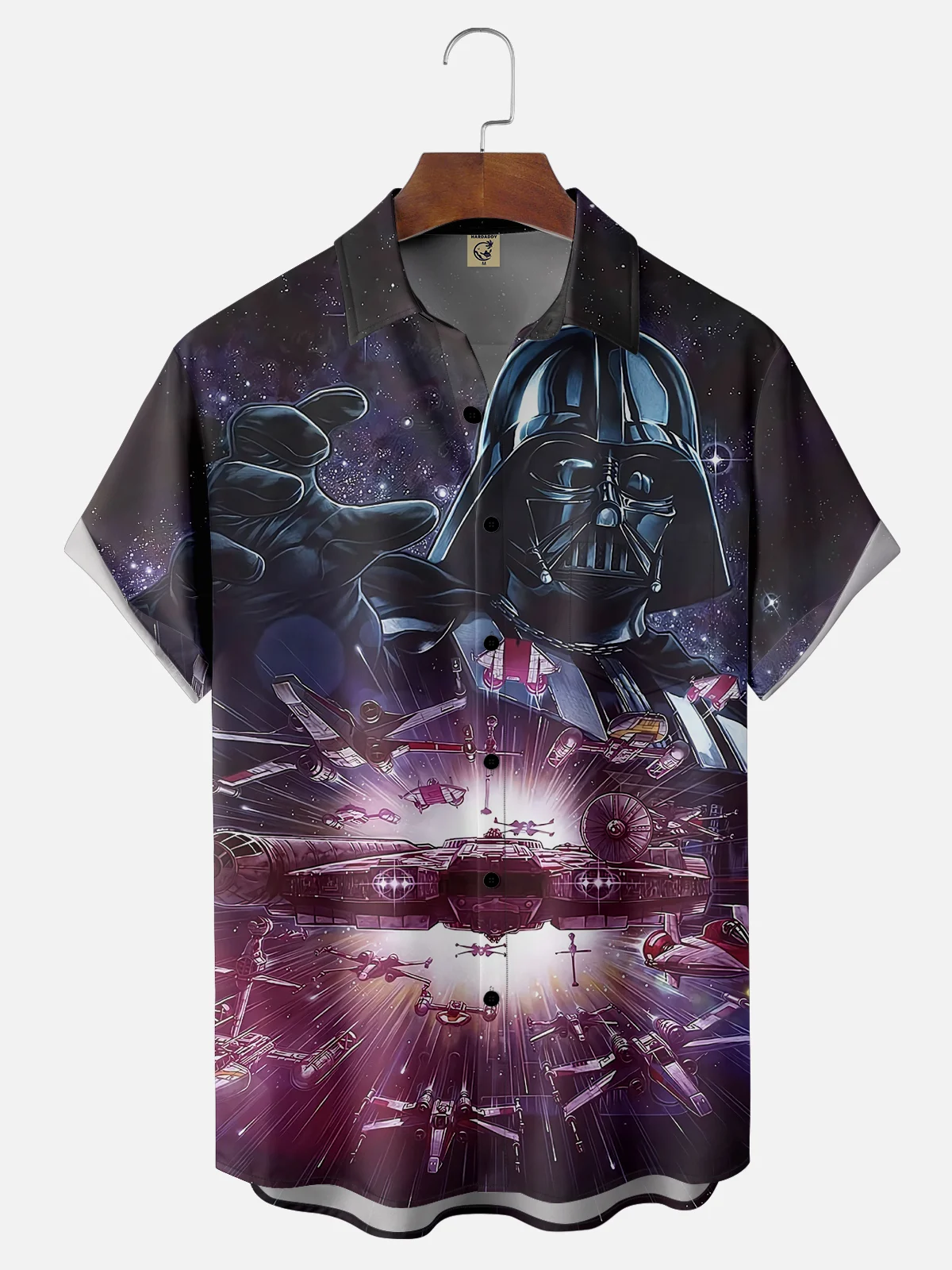 Moisture-wicking STAR Art Illustration Technology Chest Pocket Casual Shirt