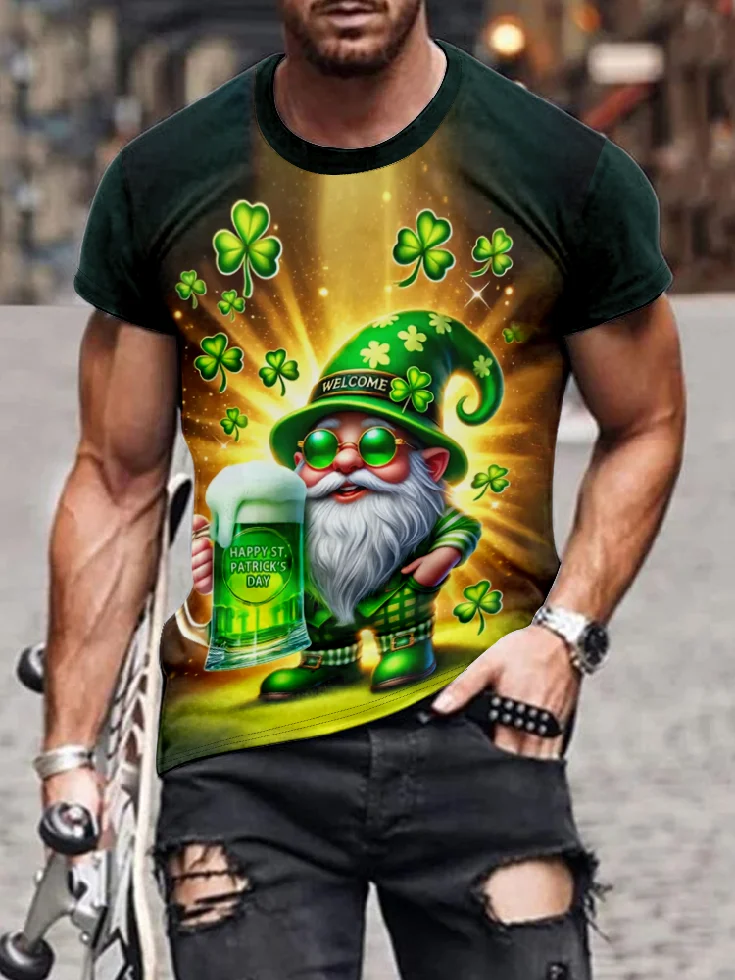 St. Patrick's Day Gnomes Shamrock T-Shirt