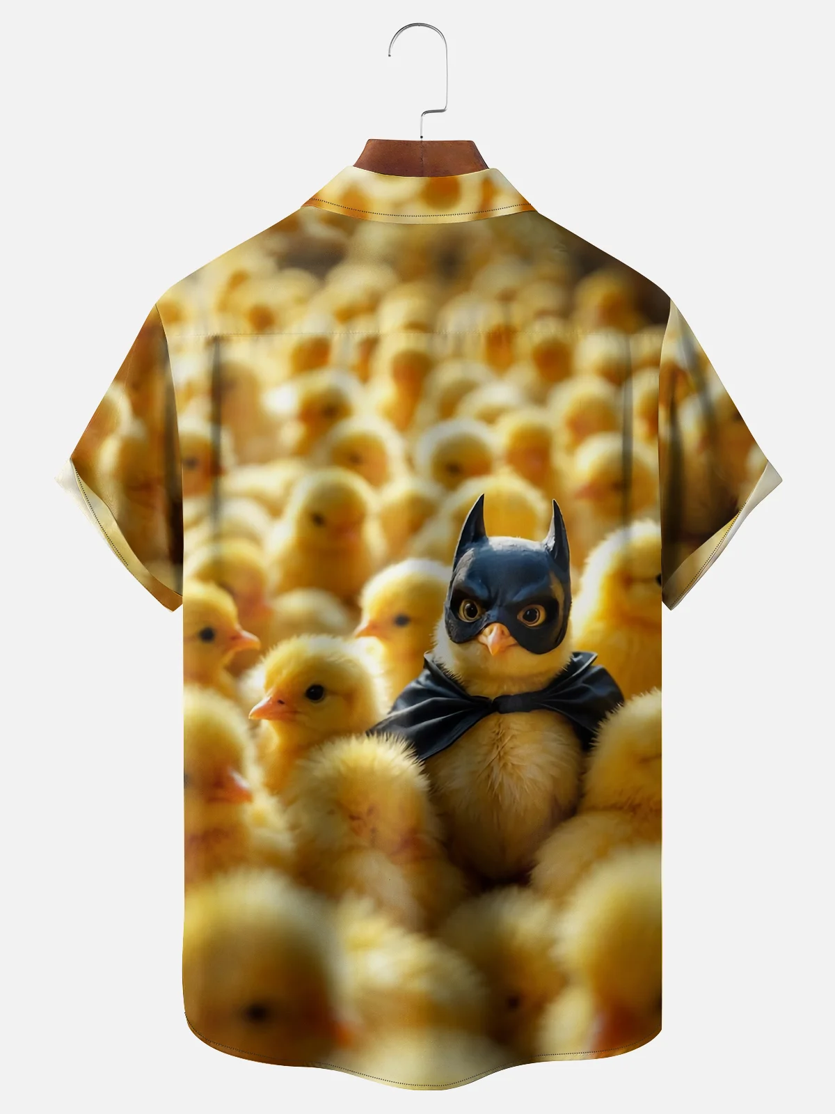 Tall Size Moisture-wicking Chicken Bat Funny Chest Pocket Casual Shirt