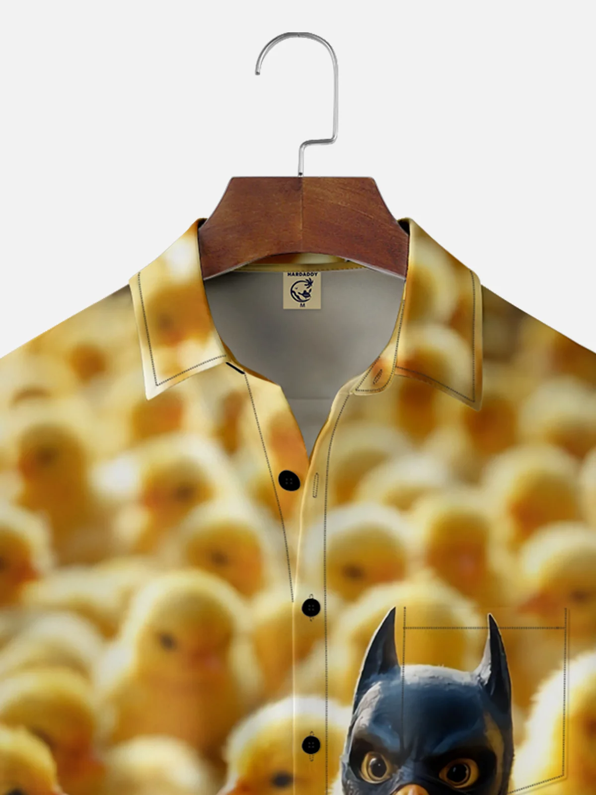 Tall Size Moisture-wicking Chicken Bat Funny Chest Pocket Casual Shirt