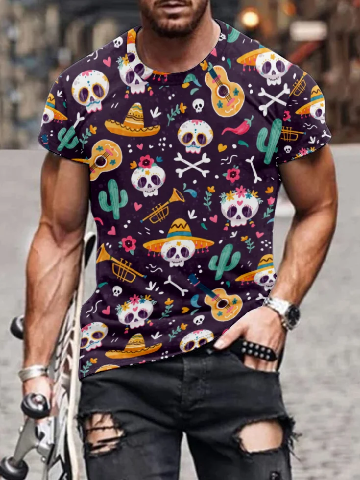 Cinco de Mayo Mexican Skull Music T-shirt